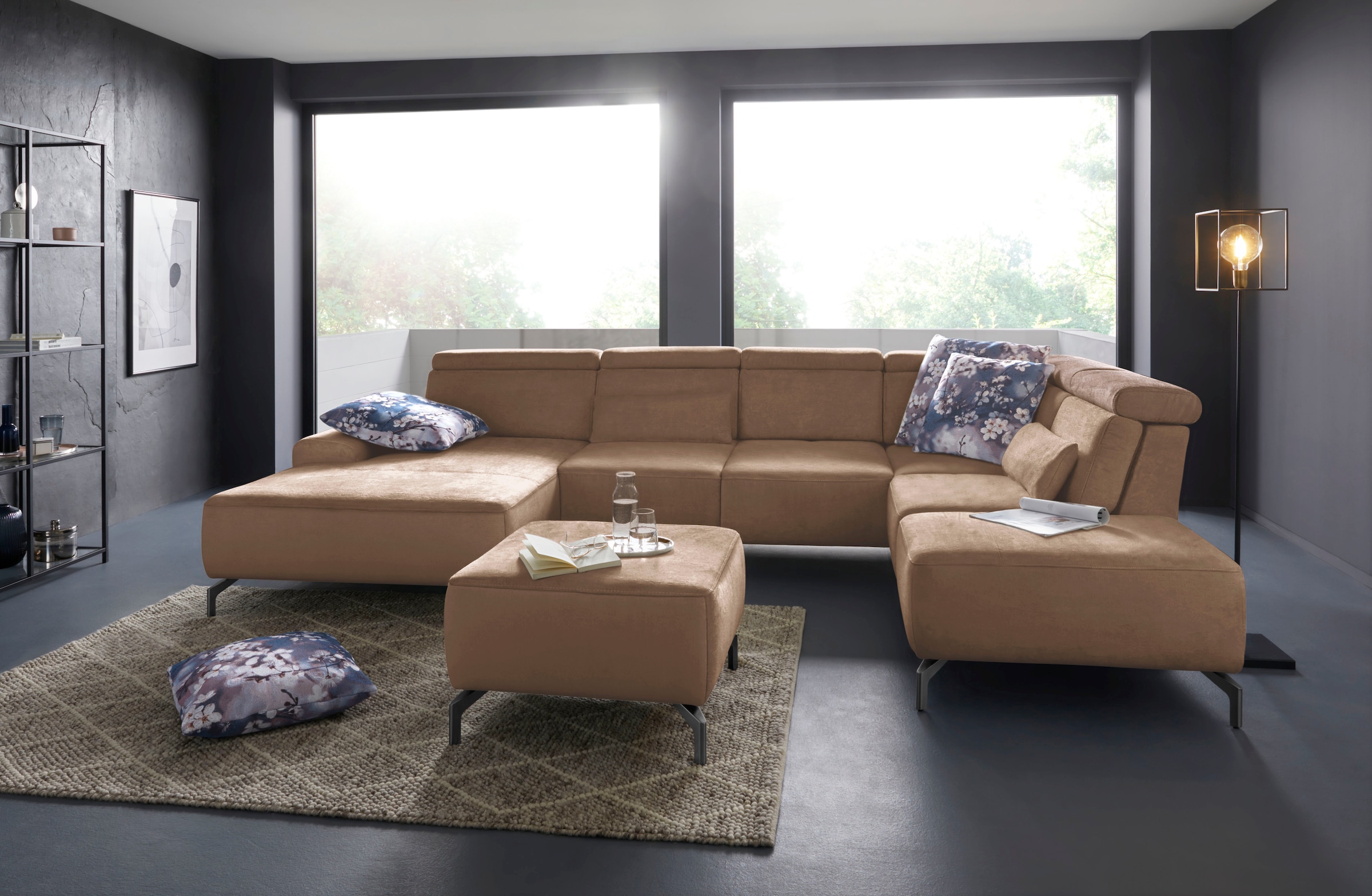 sit&more Hocker »Gizeh«, Fußhöhe 15 cm, wahlweise in 2 unterschiedlichen Fußfarben