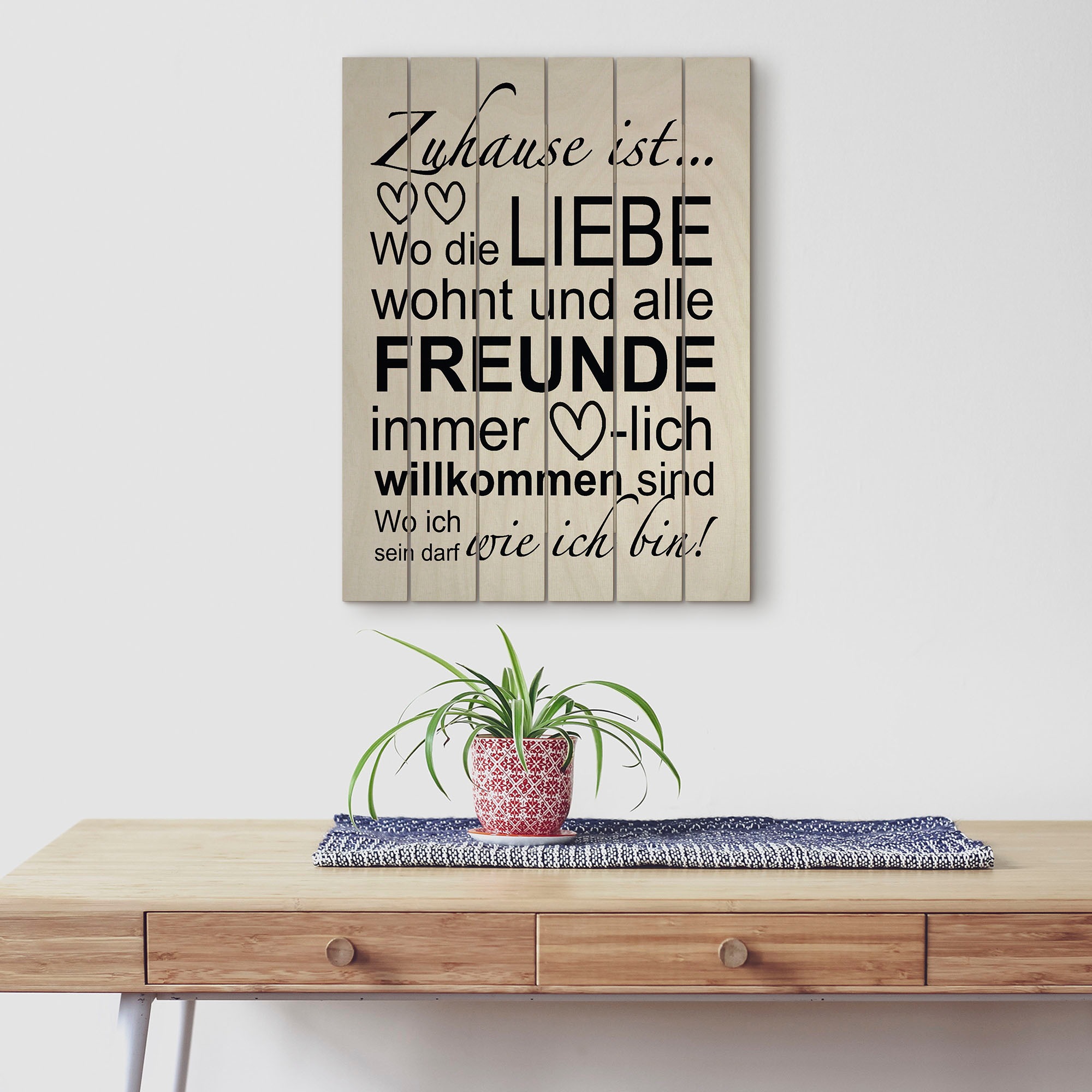 Artland Holzbild »Wo die Liebe wohnt«, Sprüche & Texte, (1 St.)