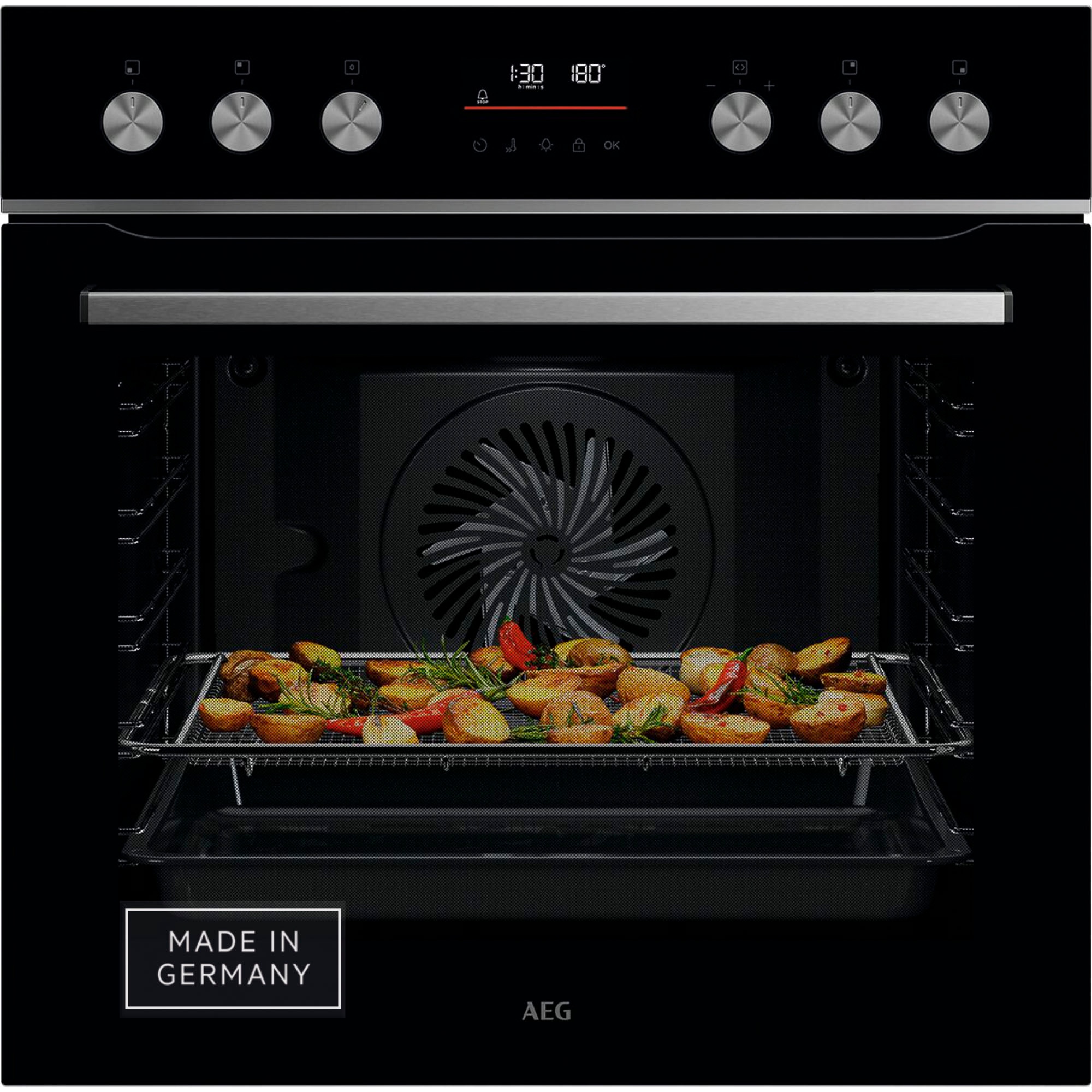 AEG Elektro-Herd-Set Serie 5000 »HH24HSPI«, Pyrolyse-Selbstreinigung, Hob2Hood, AirFry-Funktion