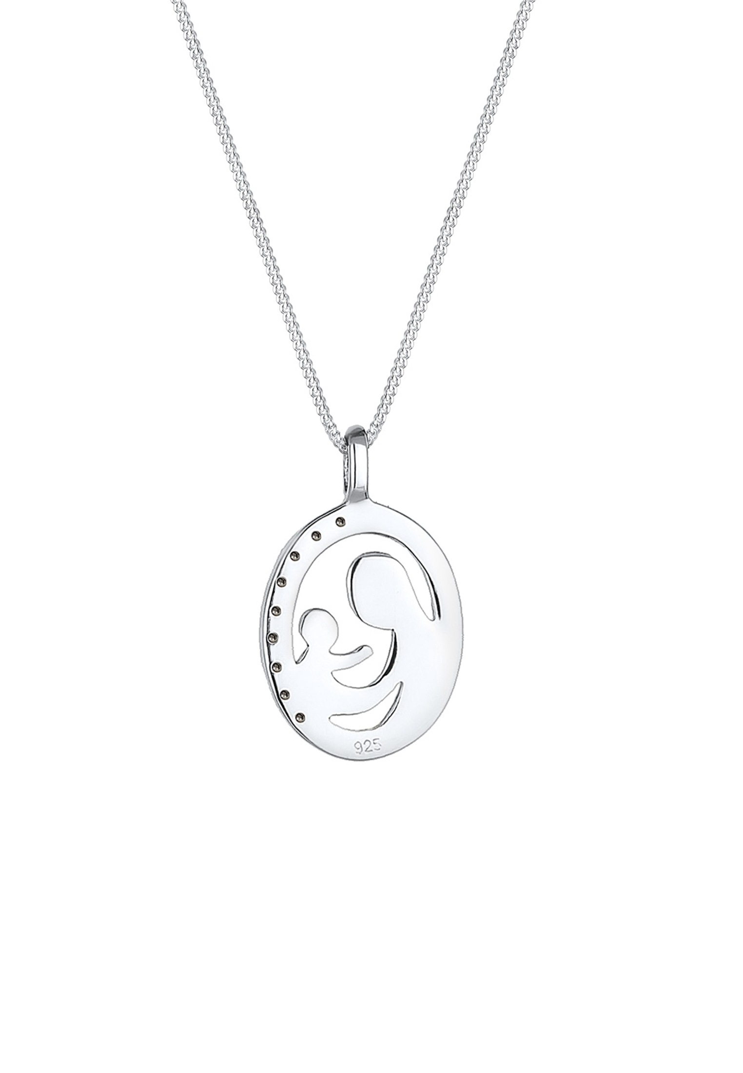 Elli Collierkettchen »Mutter Kind Glas Kristalle Weiß 925 Sterling Silber«