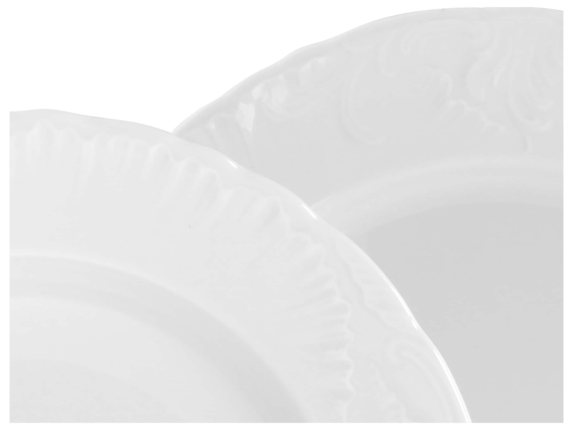 CreaTable Tafelservice »Rokoko, Service 12-tlg.« Teller Set, Daily Use, Zeitlos