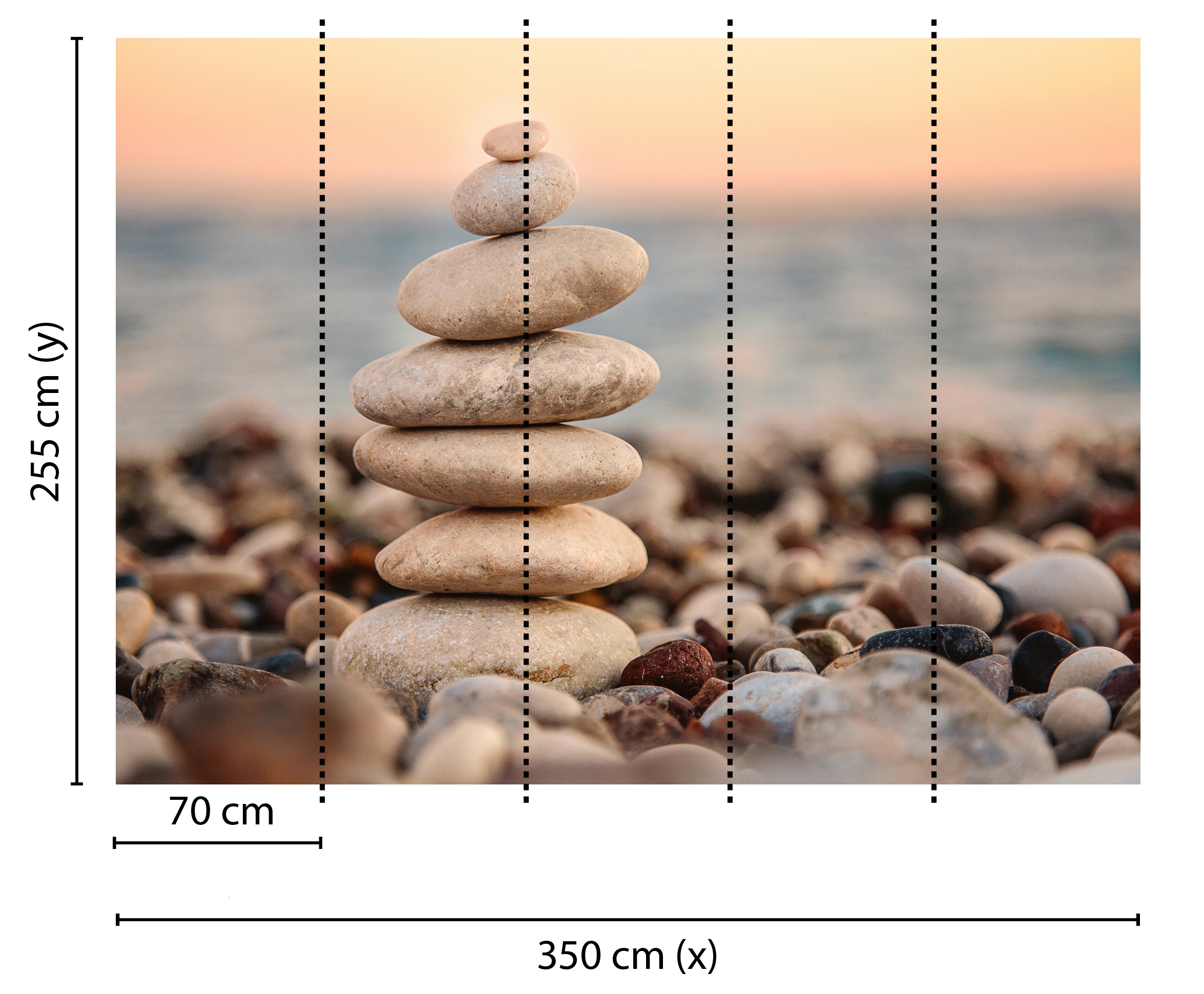 living walls Fototapete »Designwalls Stone Beach 2«, Vlies, Wand, Schräge, Decke