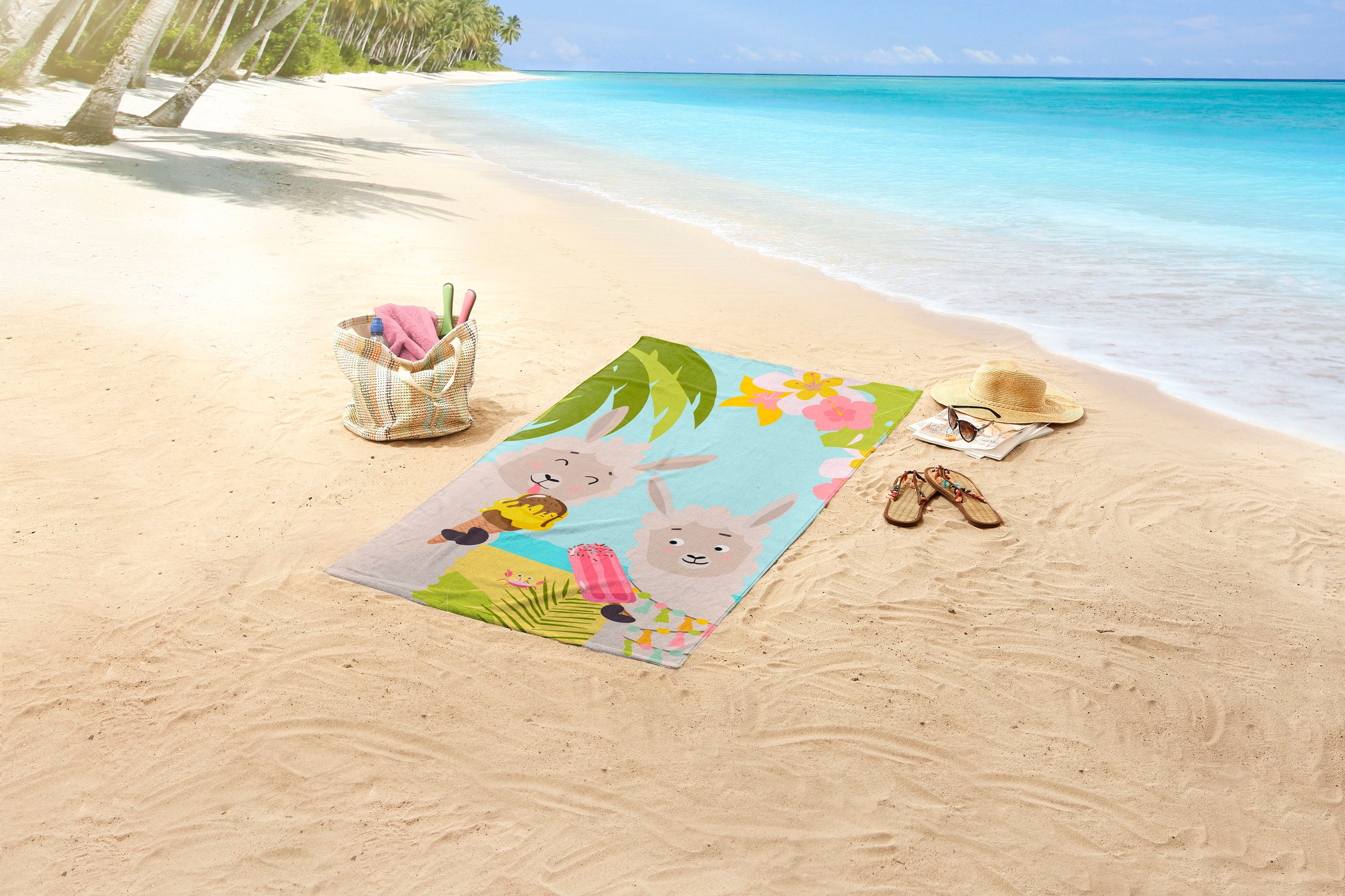 good morning Strandtuch »Happy Lamas«, (1 St., Strandtuch 75 x 150 cm), Mik günstig online kaufen