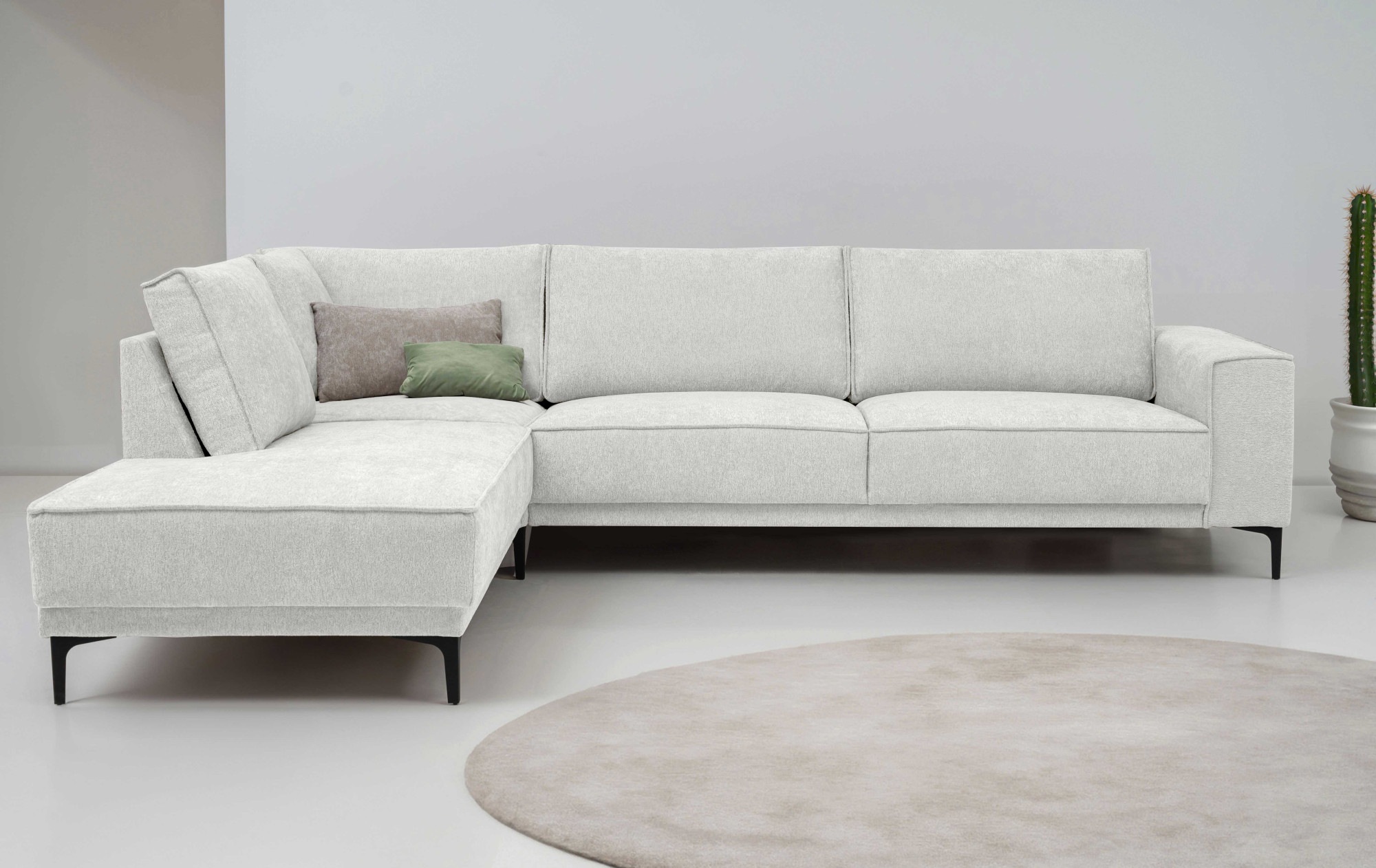Places of Style Ecksofa »Polsterecke Oland, Struktur, Flachgewebe, Luxus-Mi günstig online kaufen