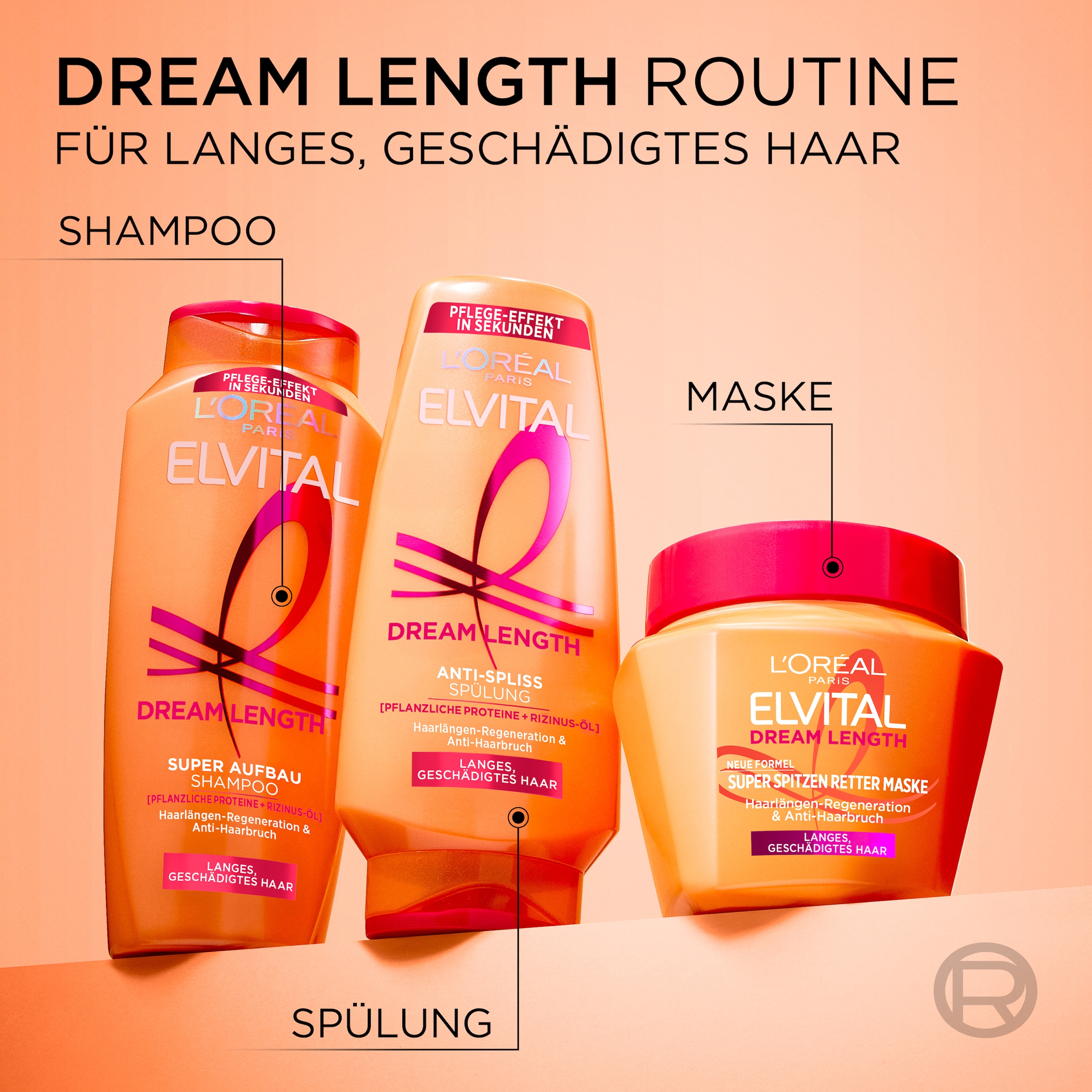 L'ORÉAL PARIS Haarmaske »ELVTIAL DREAM LENGTH MASKE« für langes, geschädigtes Haar
