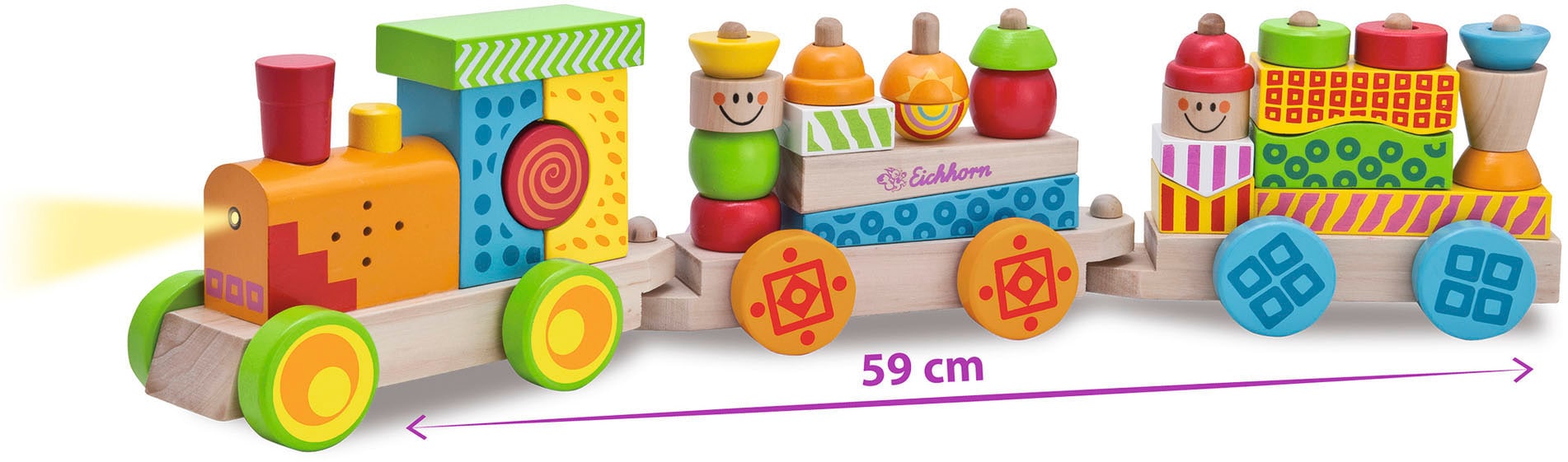 Eichhorn Spielzeug-Eisenbahn »Color, Holz-Soundzug«, mit Licht- und Soundfunktion