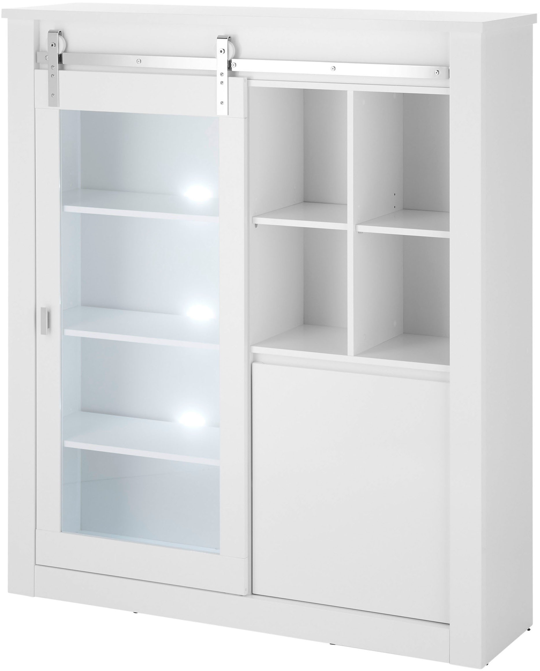 Home affaire Vitrine »Daytona, moderner Hochschrank, Glasvitrine in Weiß Hochglanz«