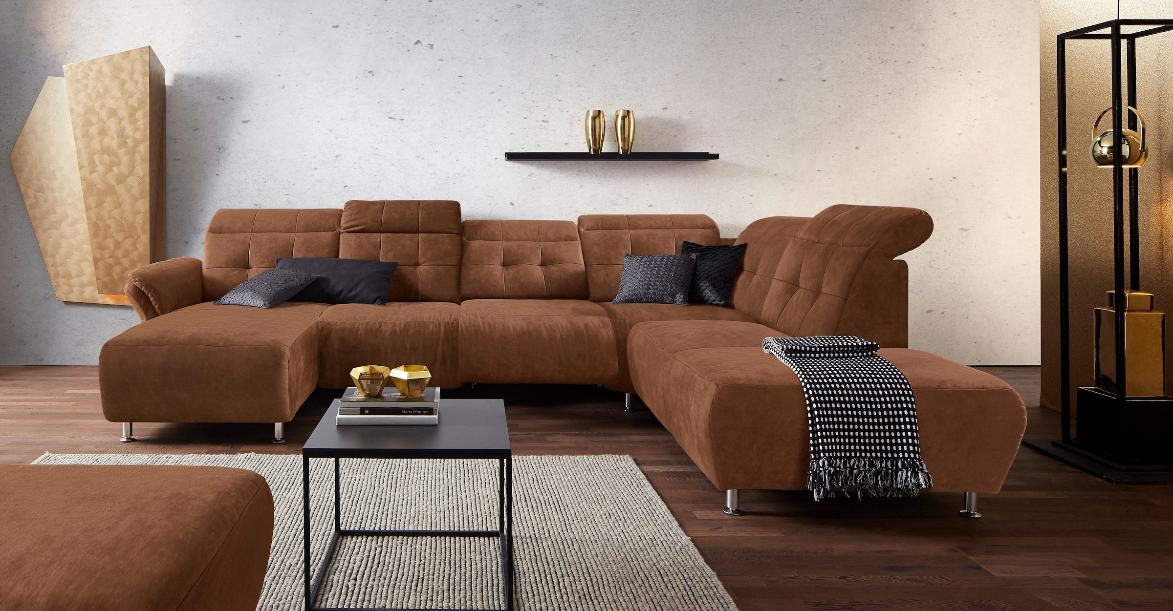 PLACES OF STYLE Wohnlandschaft »Manhattan U-Form« 2 Sitze mit elektrischer günstig online kaufen