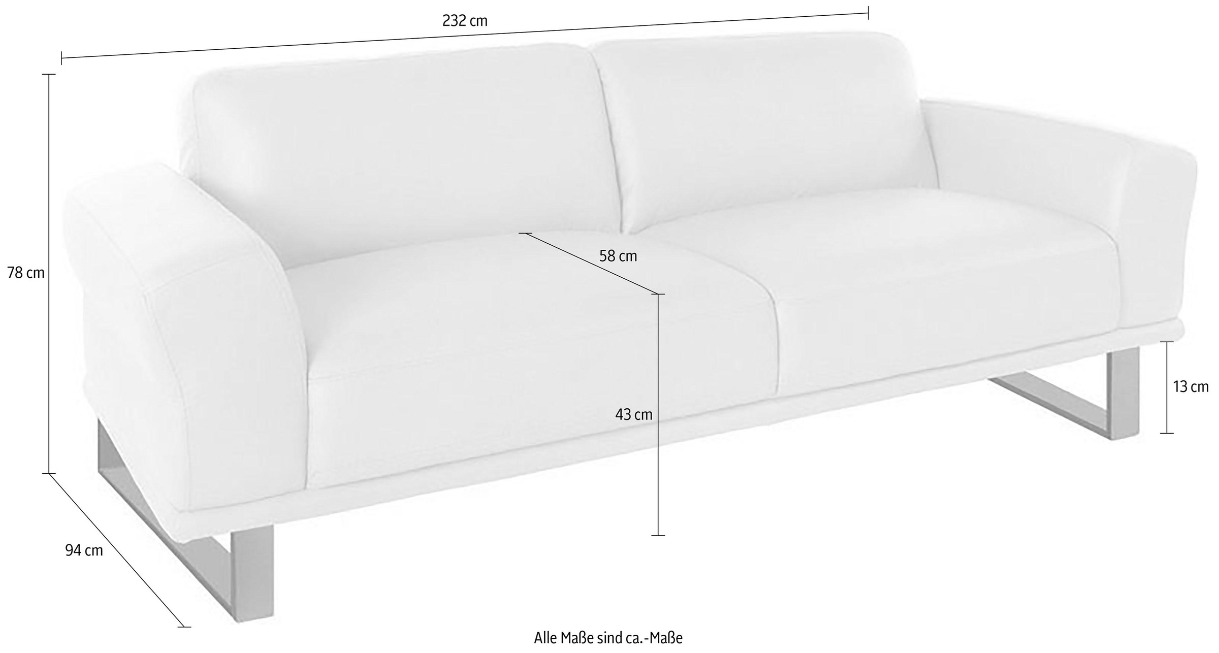 W.SCHILLIG 2,5-Sitzer »montanaa« mit Metallkufen in Silber matt, Breite 232 cm
