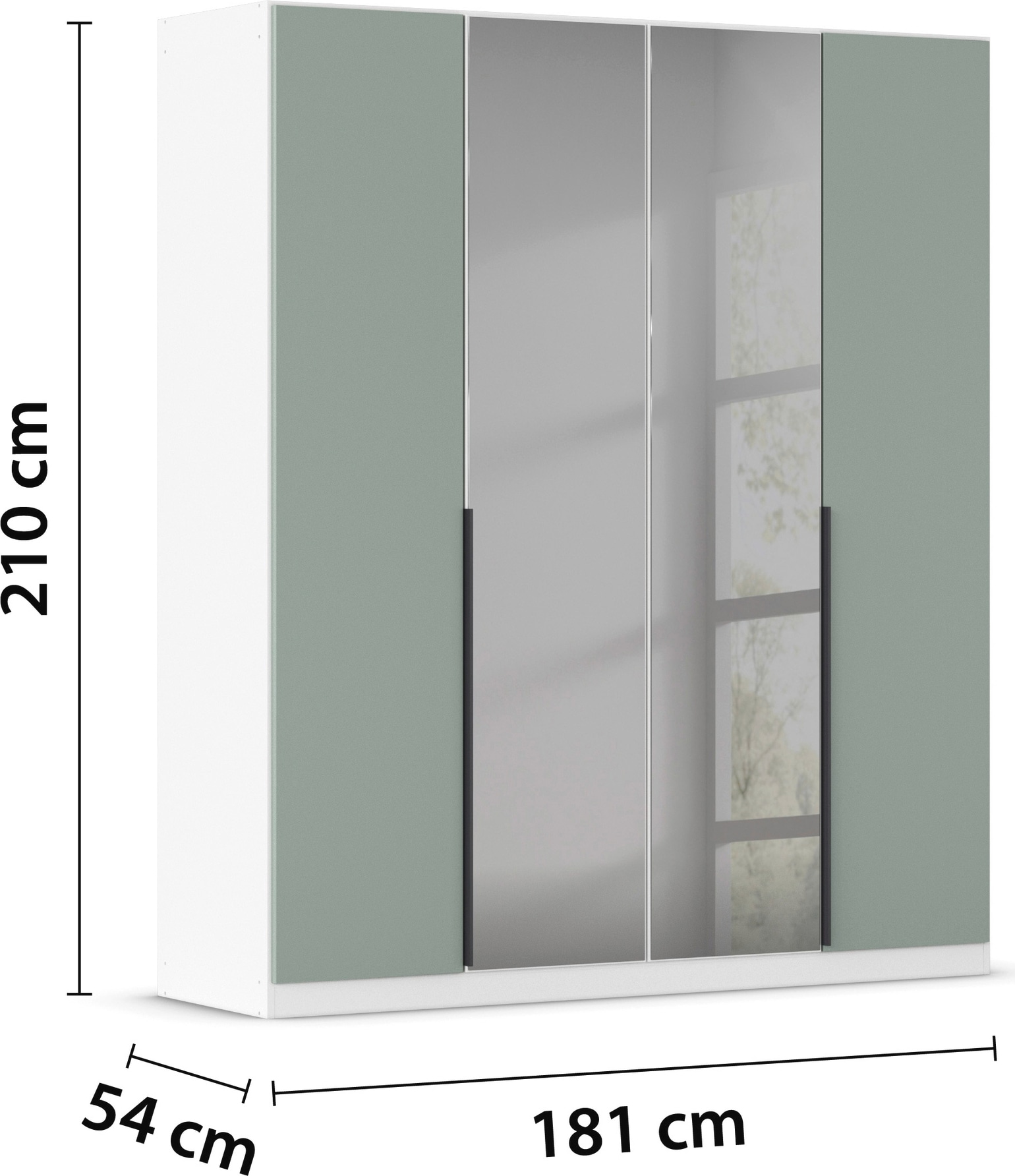 INOSIGN BY RAUCH Drehtürenschrank »Ferris Schrank Breite 2,10m BESTSELLER Schlafzimmerschrank«, Kleiderschrank mit Spiegel in den Ausführungen BASIC/CLASSIC/PREMIUM