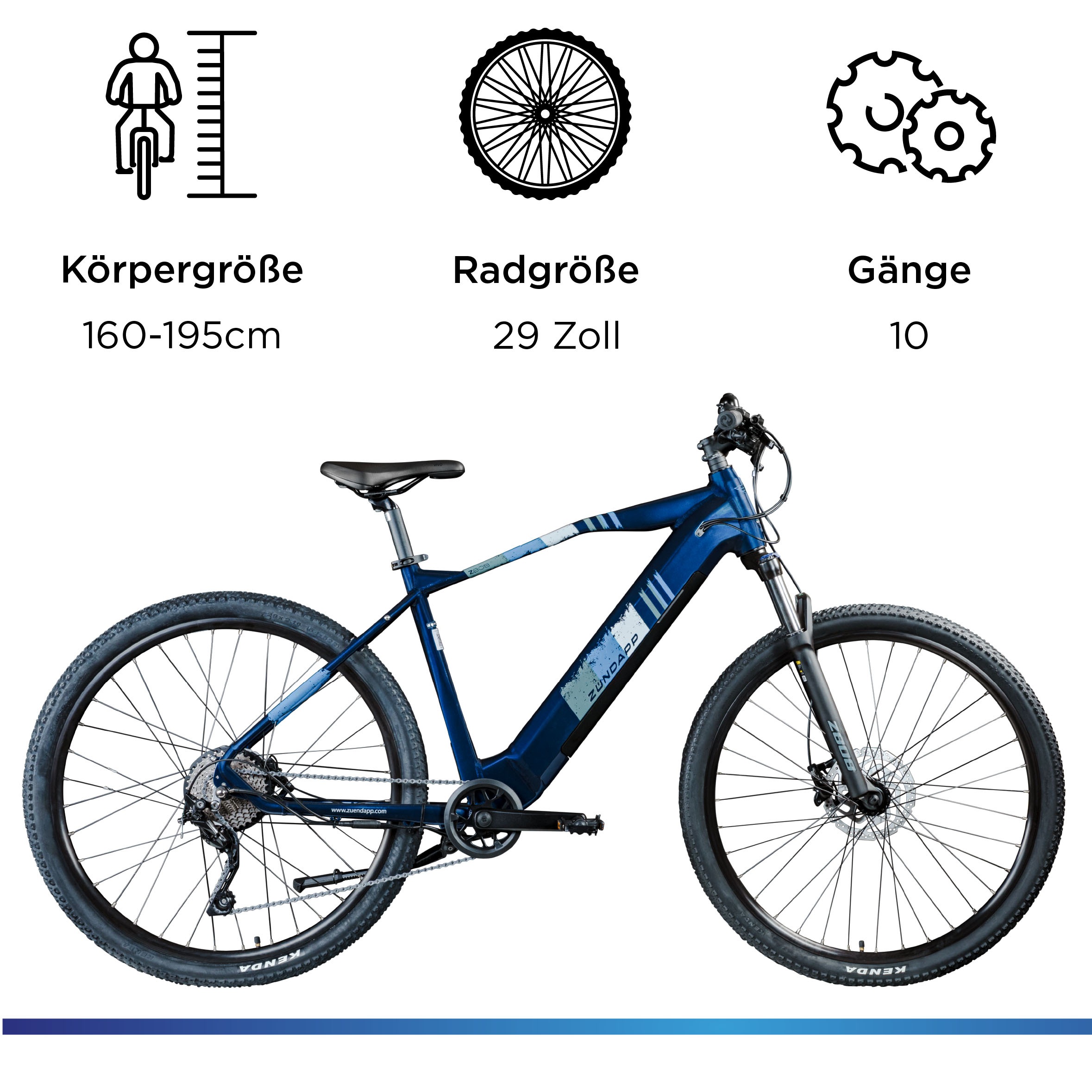 Zündapp E-Bike »Z808«, 10 Gang, Shimano, Deore RD-T6000, Heckmotor 250 W