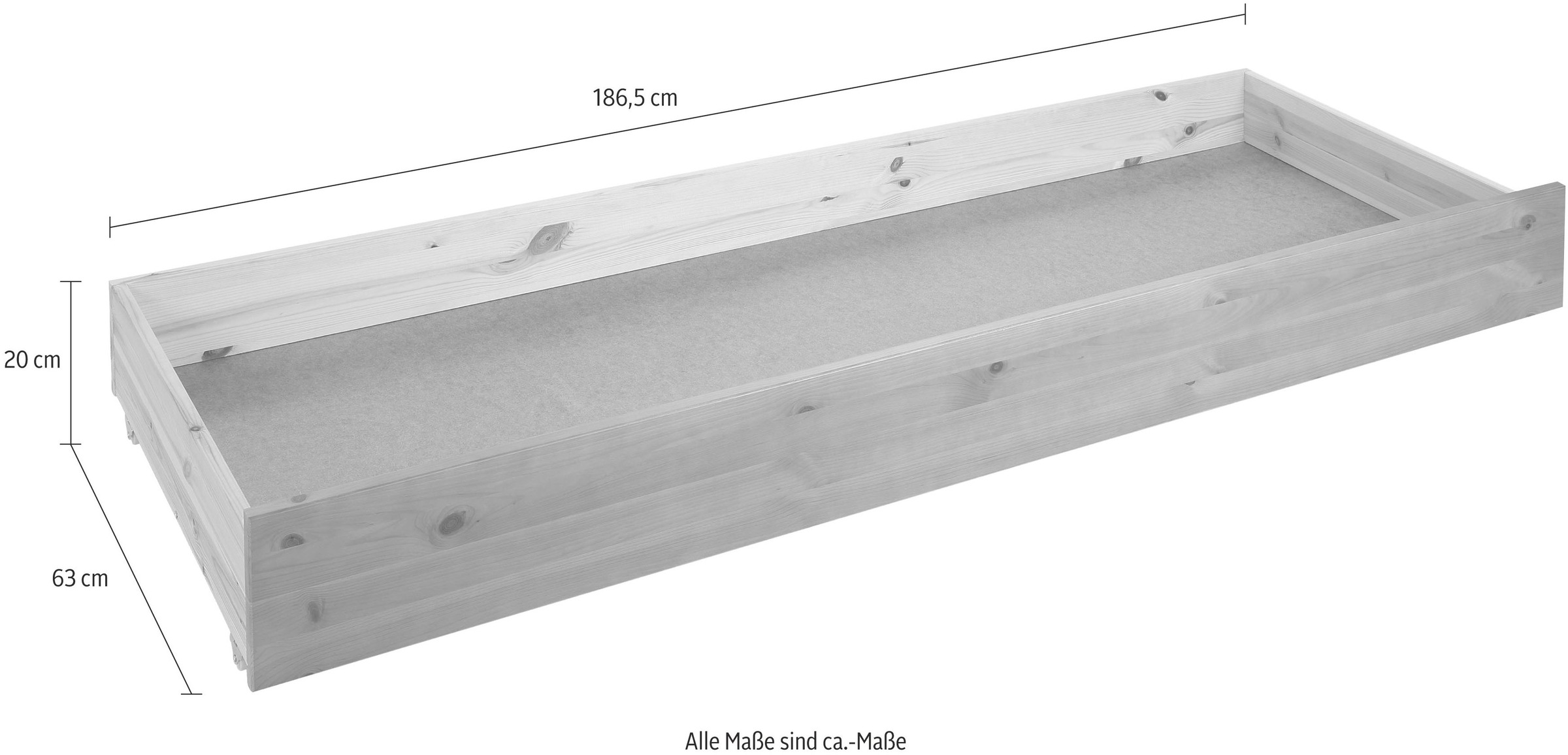 OTTO home Schubkasten »KERO« Set, 2 Stk. tlg. passend zum Massivholzbett 'KERO', Breite 192 cm