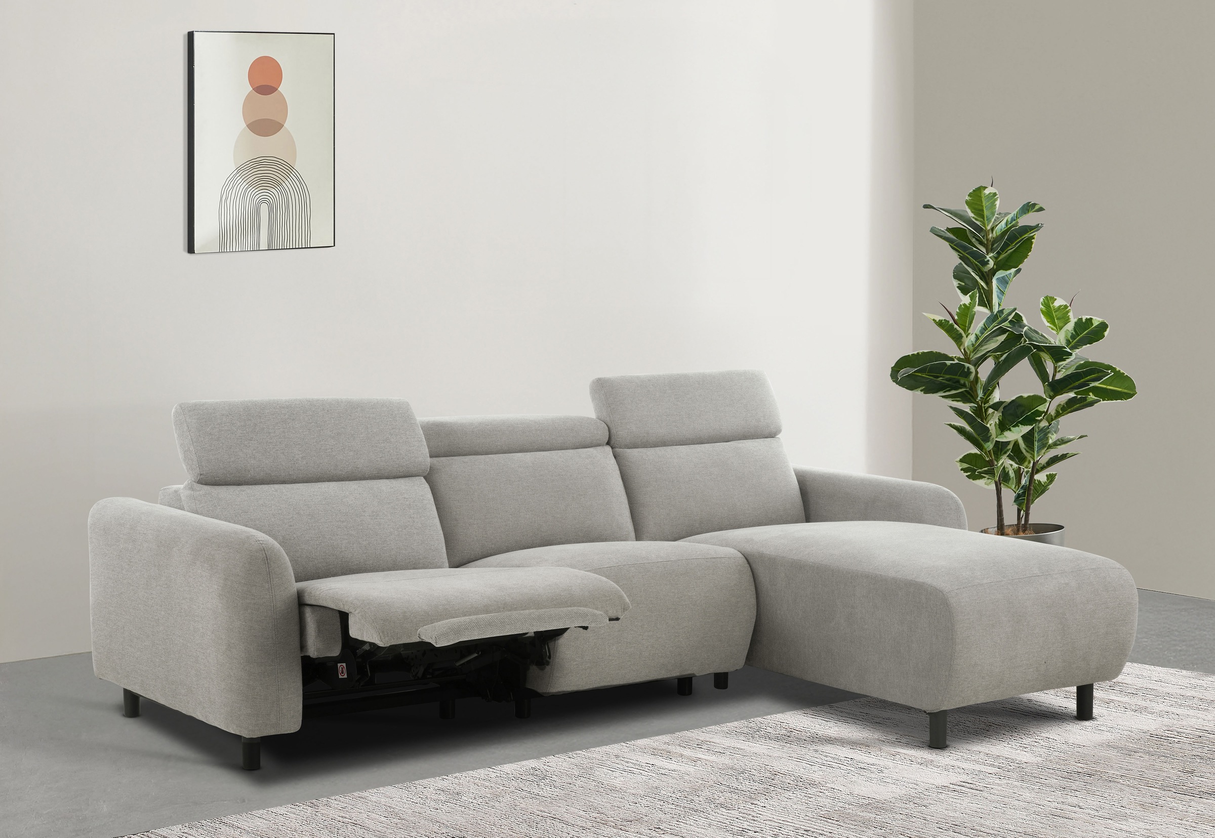 Home affaire Ecksofa »SKAANE Struktur, L-Form, 274 cm, manuelle u. elektris günstig online kaufen