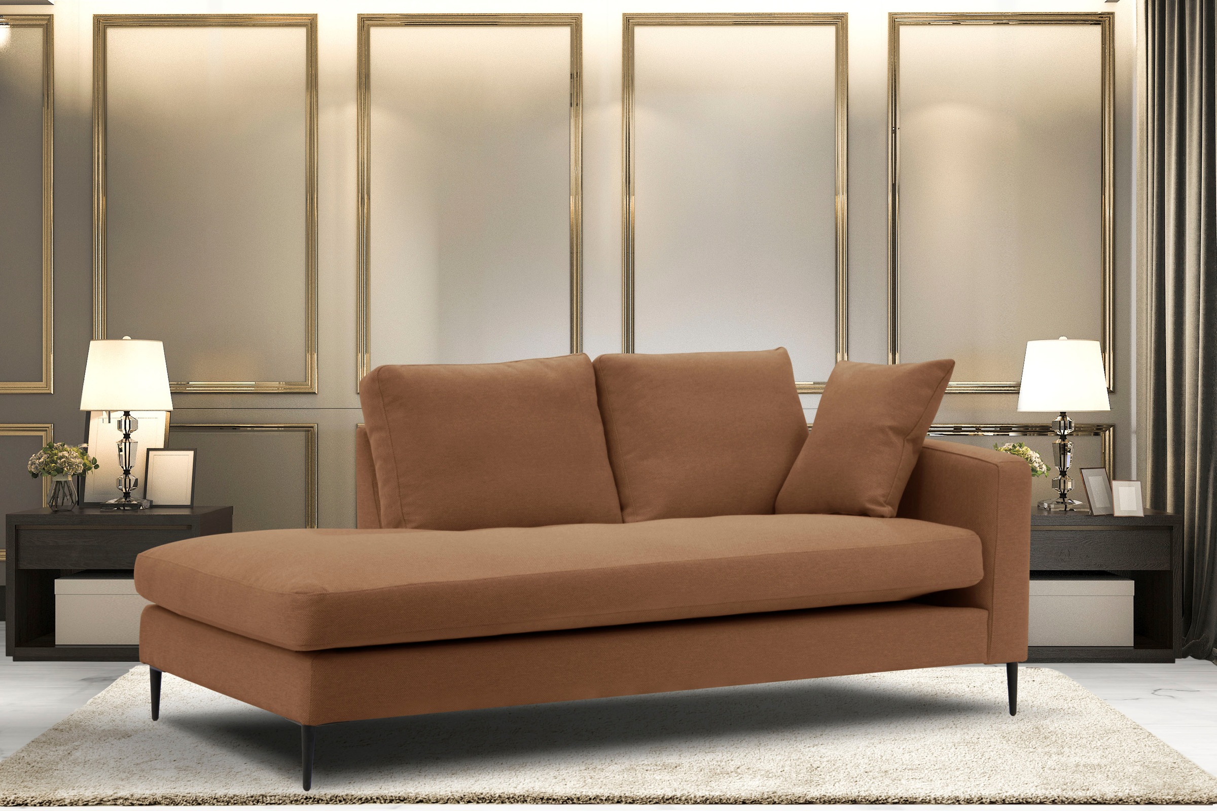 Home affaire Recamiere »Cozy Chaiselongue, Maße B/T/H: 195/97/80 cm« mit lo günstig online kaufen