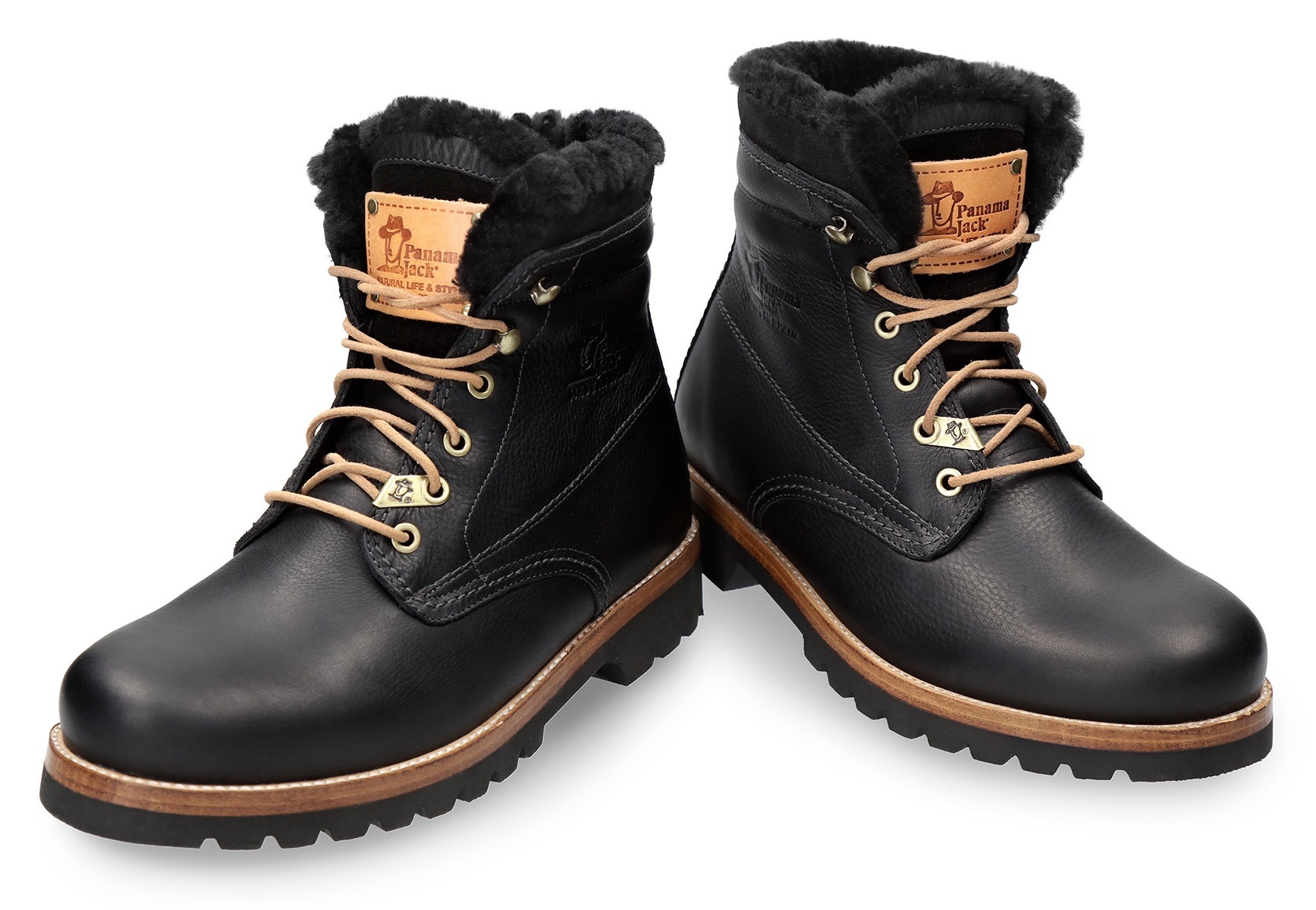 Panama Jack Winterboots »Aviator Igloo«, Blockabsatz, Winterstiefelette, Schnürboots mit Logo-Aufnäher