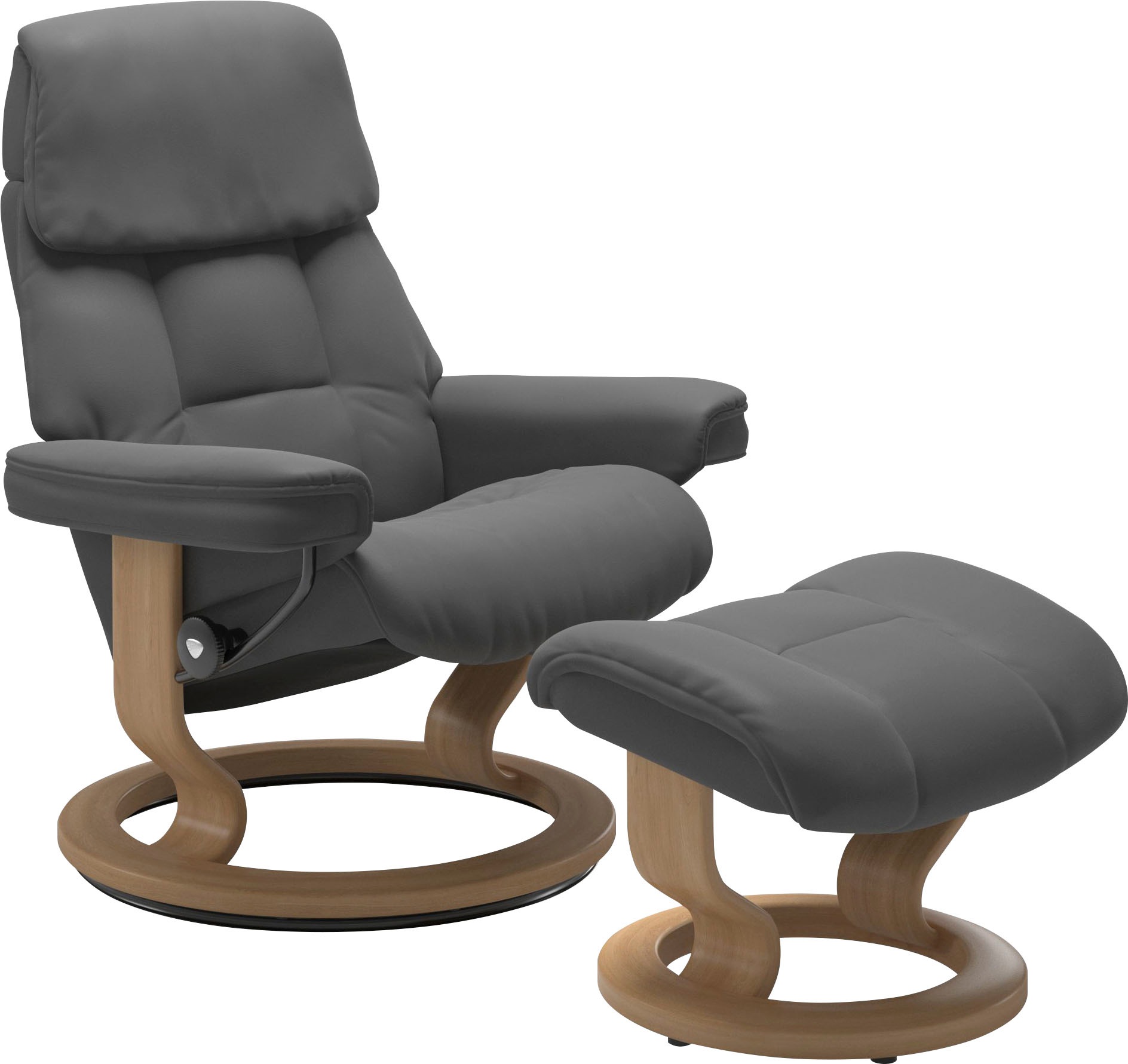 Stressless® Relaxsessel »Ruby« Set, Relaxsessel mit Hocker,  mit Classic Base, Größe S, Gestell Eiche, Wenge, Braun & Schwarz