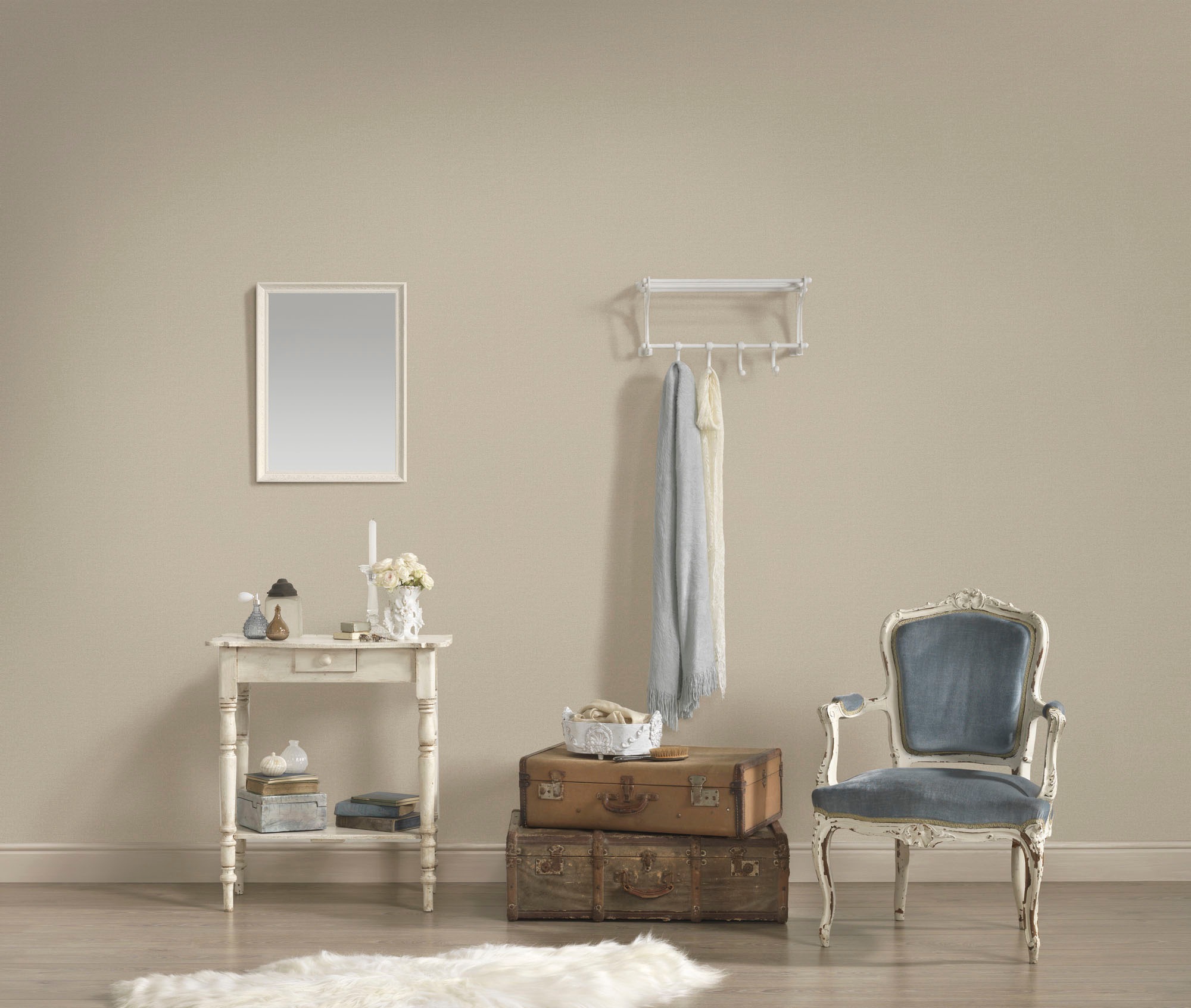 A.S. Création Vliestapete »Nara Einfarbig«, matt-gemustert-neutral, Unitapete Tapeten Wohnzimmer Schlafzimmer Küche modern Flur Design