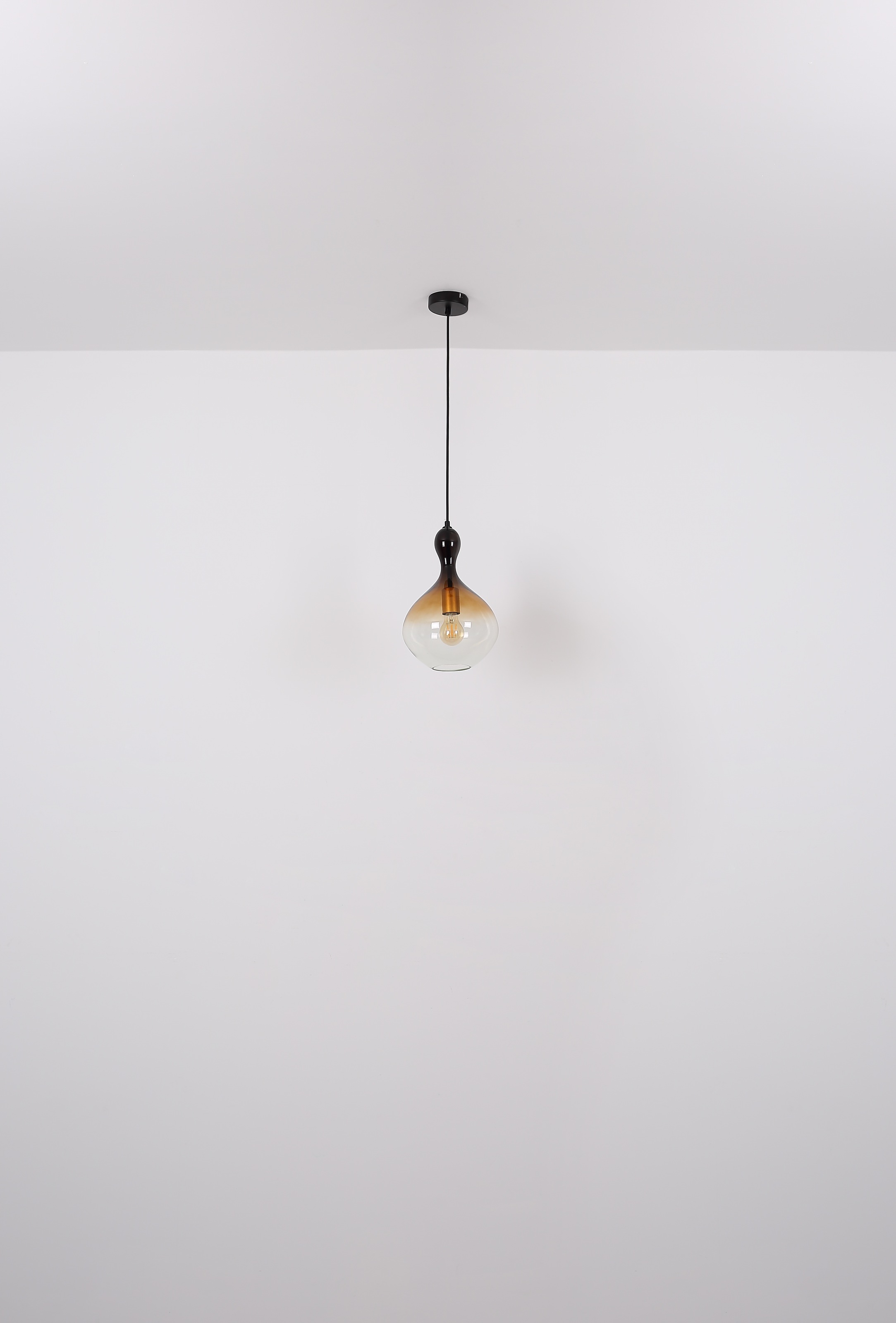 GLOBO LIGHTING Hängeleuchte »ALADDIN« E27 1 Stk. Pendelleuchte/goldfarben/Glas rauchfarben/amber/Höhe kürzbar