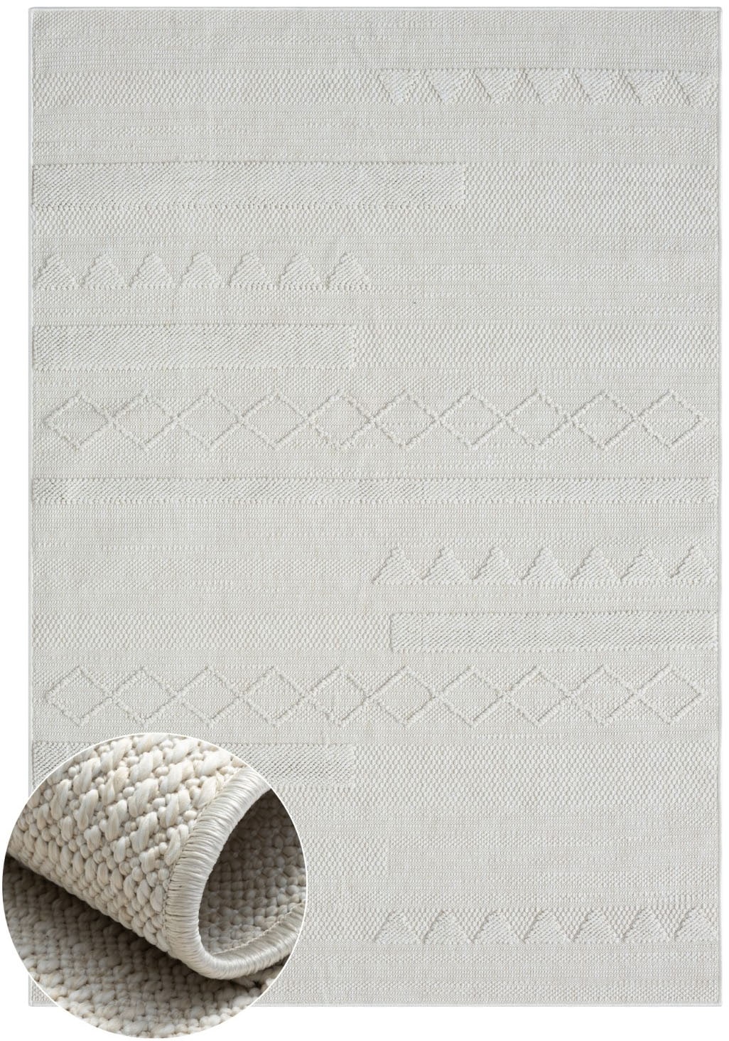 Myflair Möbel & Accessoires Teppich »Silly, LAGERRÄUMUNG!«, rechteckig, 8 mm Höhe, Uni Farben, Hoch-Tief Effekt, Outdoor geeignet, Balkon, Terrasse