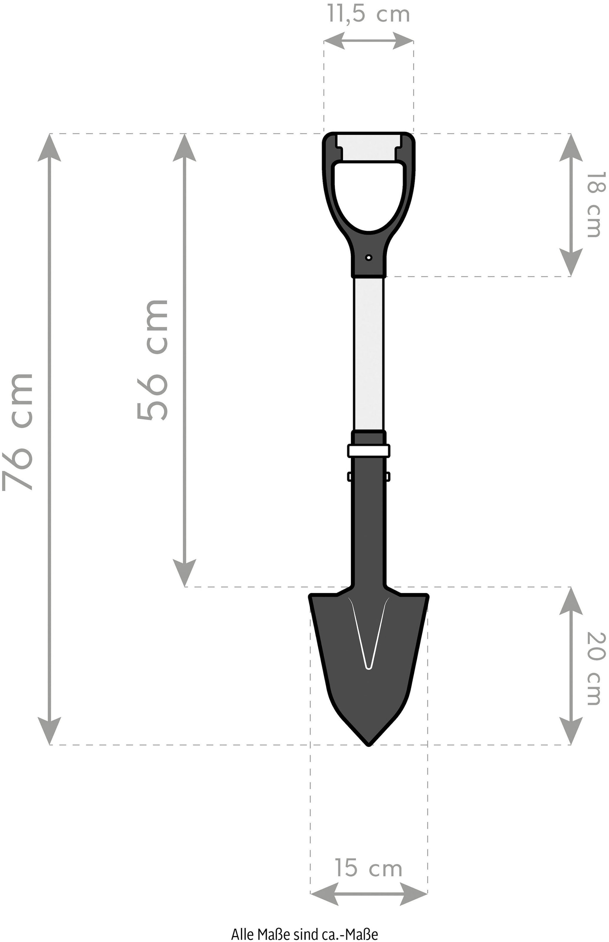 Spear Head Spade Spaten »Spear Head XS«, 76 cm, Schaufelblatt aus hochwertig verarbeitetem Stahl