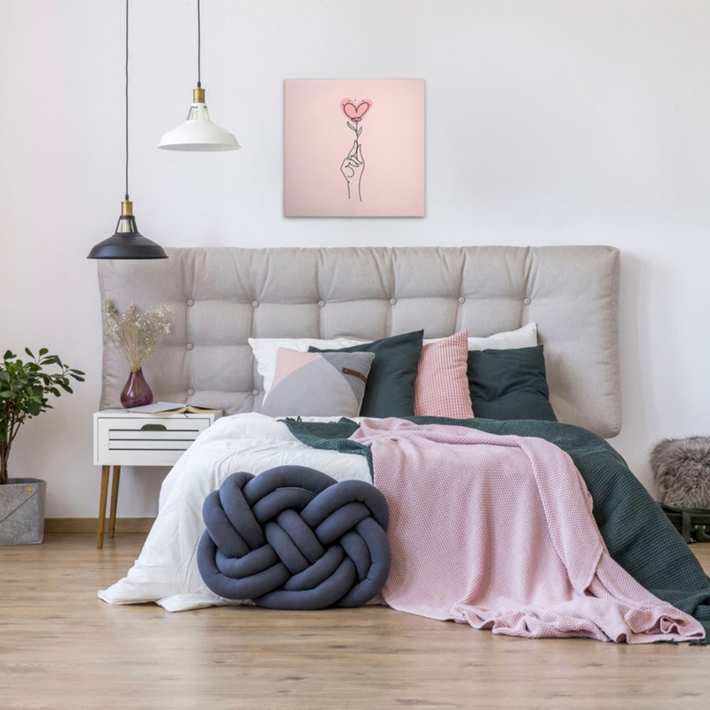 A.S. Création Leinwandbild »Heartlines 1 - Wandbild Rosa Schwarz Keilrahmen günstig online kaufen