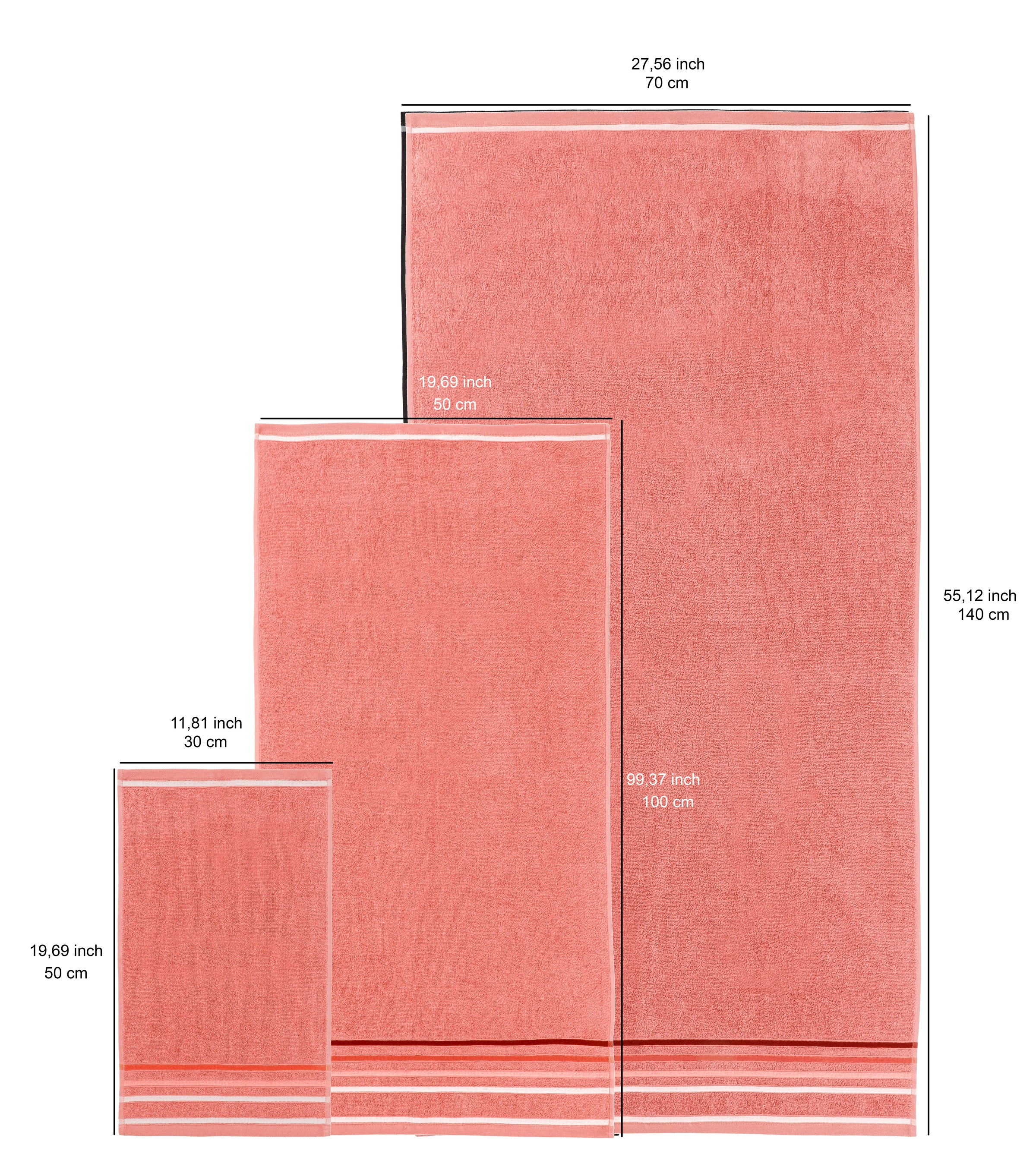my home Handtuch Set »Niki, Duschtuch, Handtücher und Gästetücher« Set Walkfrottee Handtücher mit mehrfarbiger Streifenbordüre, aus 100% Baumwolle, weich