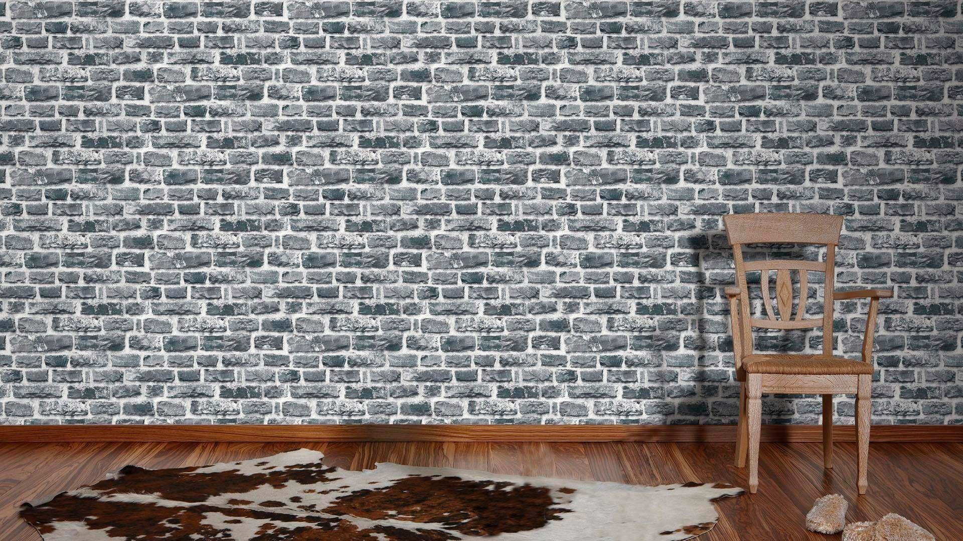 living walls Vliestapete »Neue Bude 2.0«, Steinoptik-gemustert-Motiv, Landhaus Tapete Stein Tapeten Wohnzimmer Schlafzimmer Küche Flur Optik