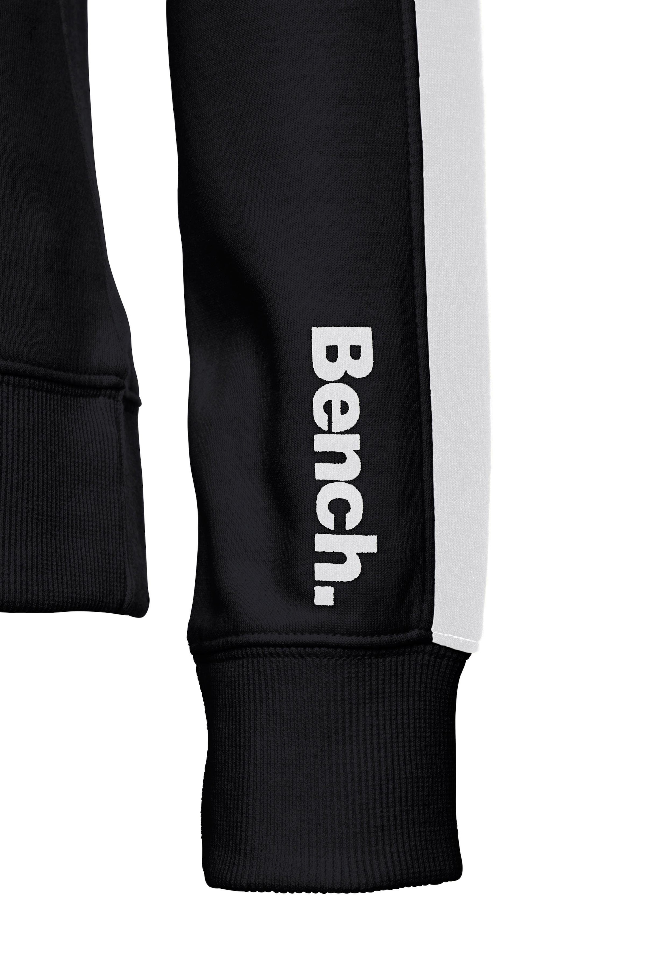 Bench. Loungewear Sweatjacke, mit Seitenstreifen und Stehkragen, Loungewear