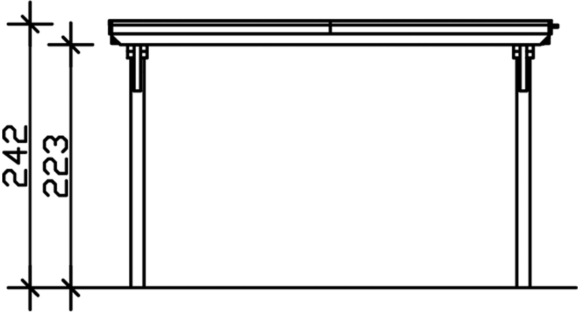 Skanholz Einzelcarport »Emsland«, Holz, 341 cm, Anthrazit