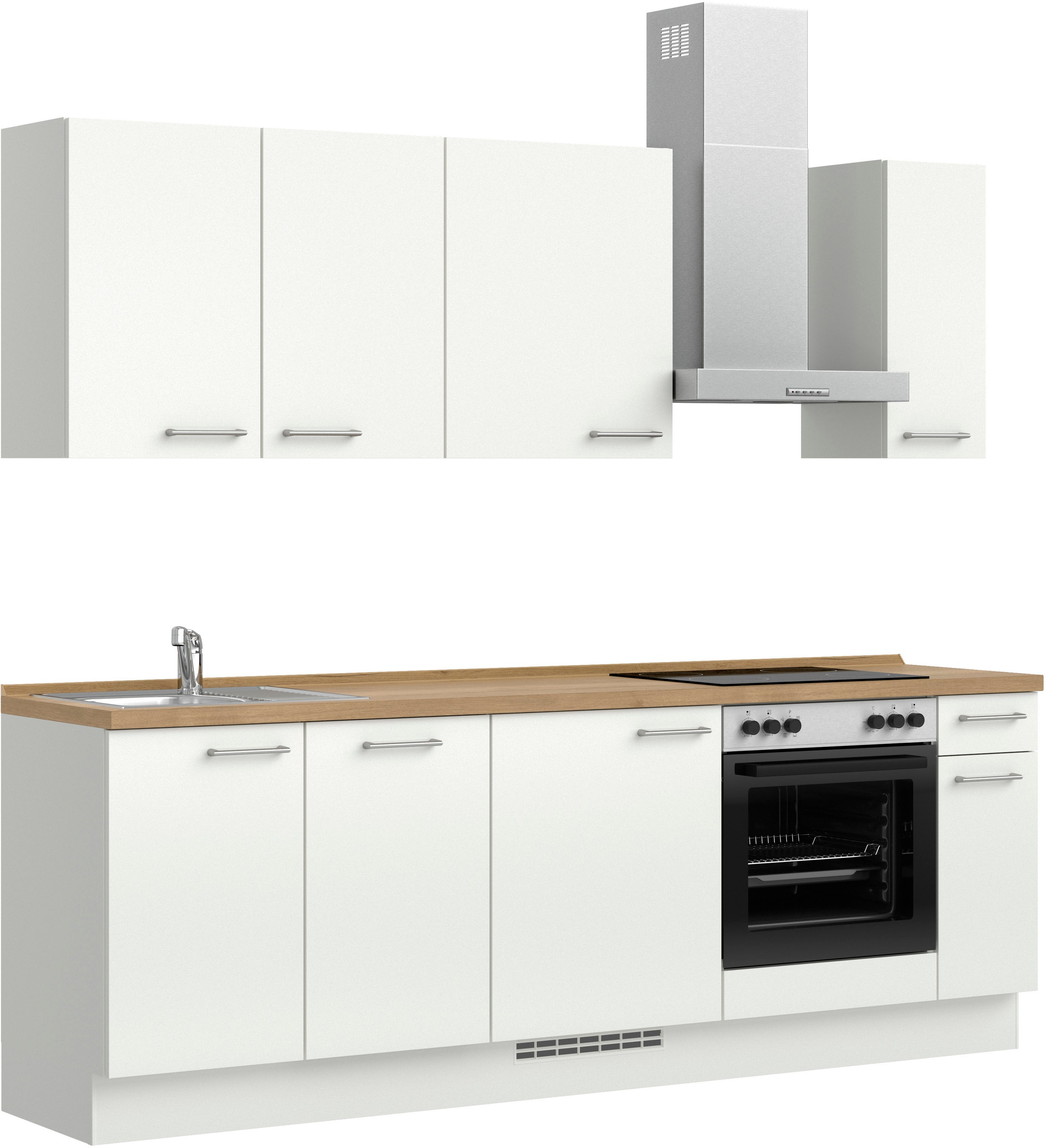 nobilia® Küchenzeile »"Laser I"«, vormontiert, Ausrichtung wählbar, Breite 240 cm, wahlw. mit E-Geräten