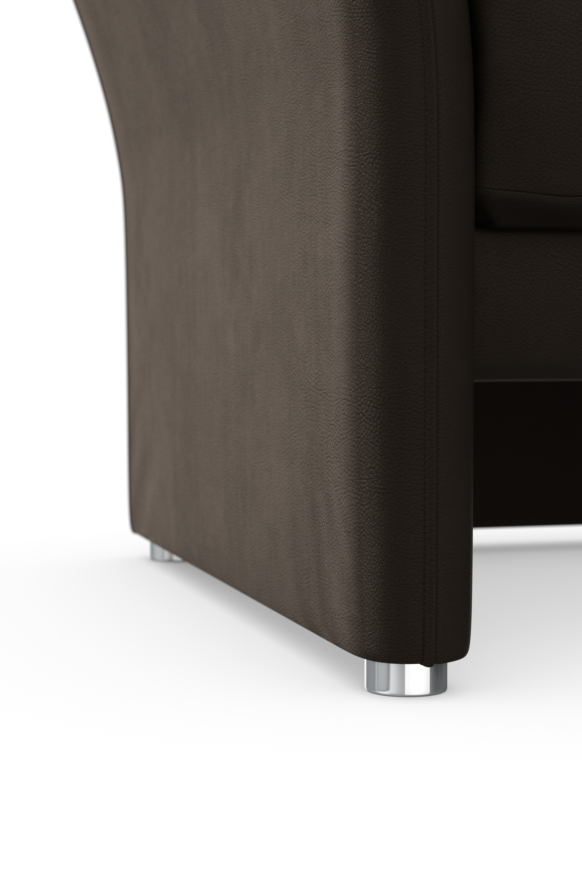 DOMO collection Sessel »Pina elegant und zeitloser Clubsessel, bequemer Cocktailsessel«, Hoher Sitzkomfort, Luxus-Microfaser Lederoptik, braun