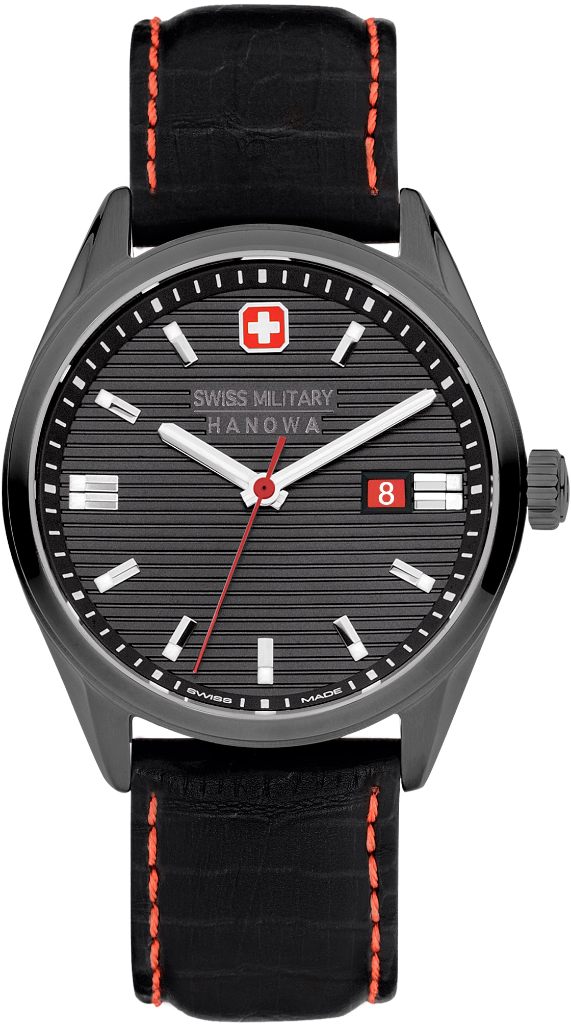 Swiss Military Hanowa Schweizer Uhr »ROADRUNNER, SMWGB2200140«, Quarzuhr, Armbanduhr, Herrenuhr, Swiss Made, Datum, Saphirglas, analog