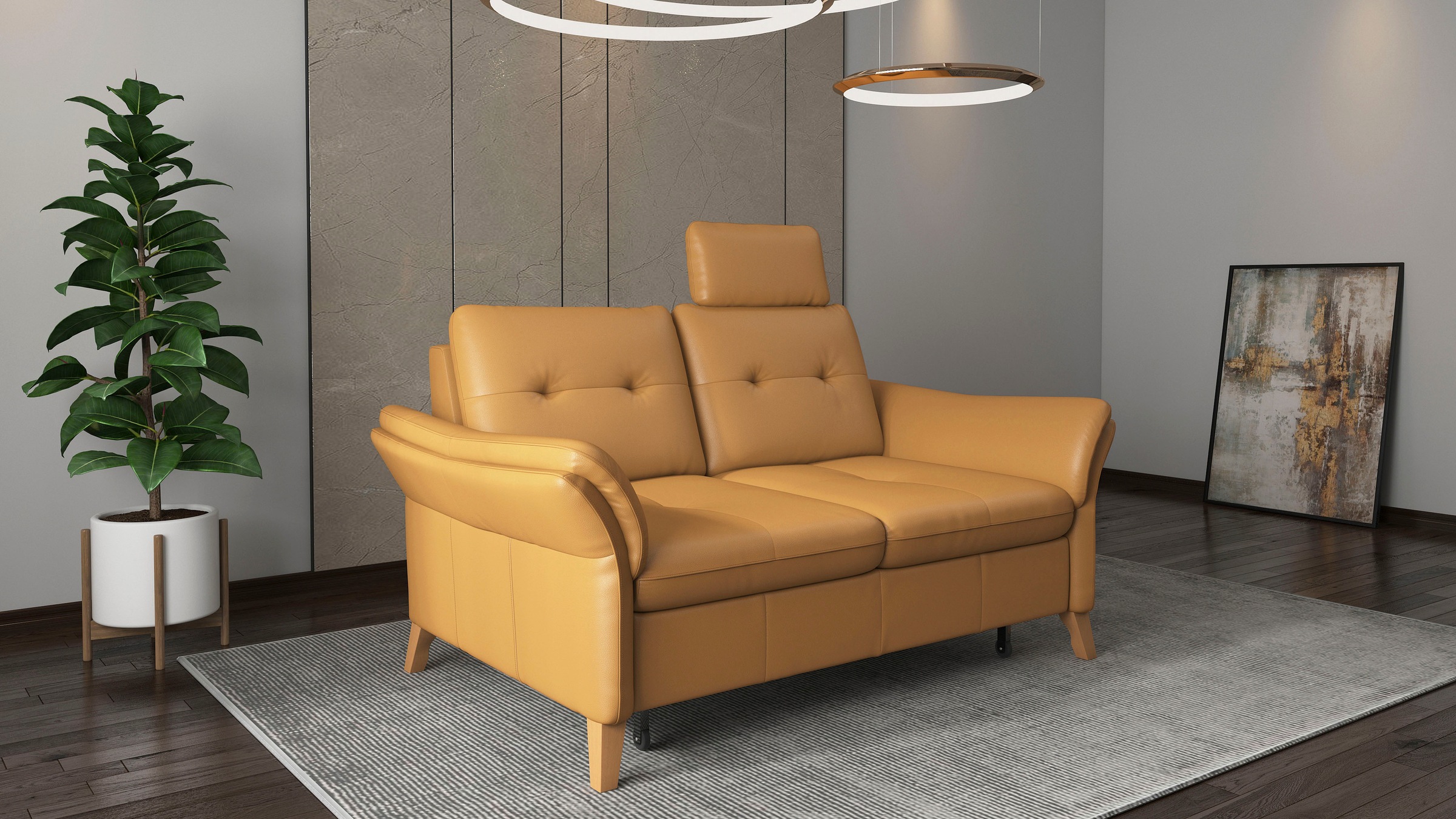 sit&more 3-Sitzer »Göteborg«, inklusive Sitztiefenverstellung und Federkern