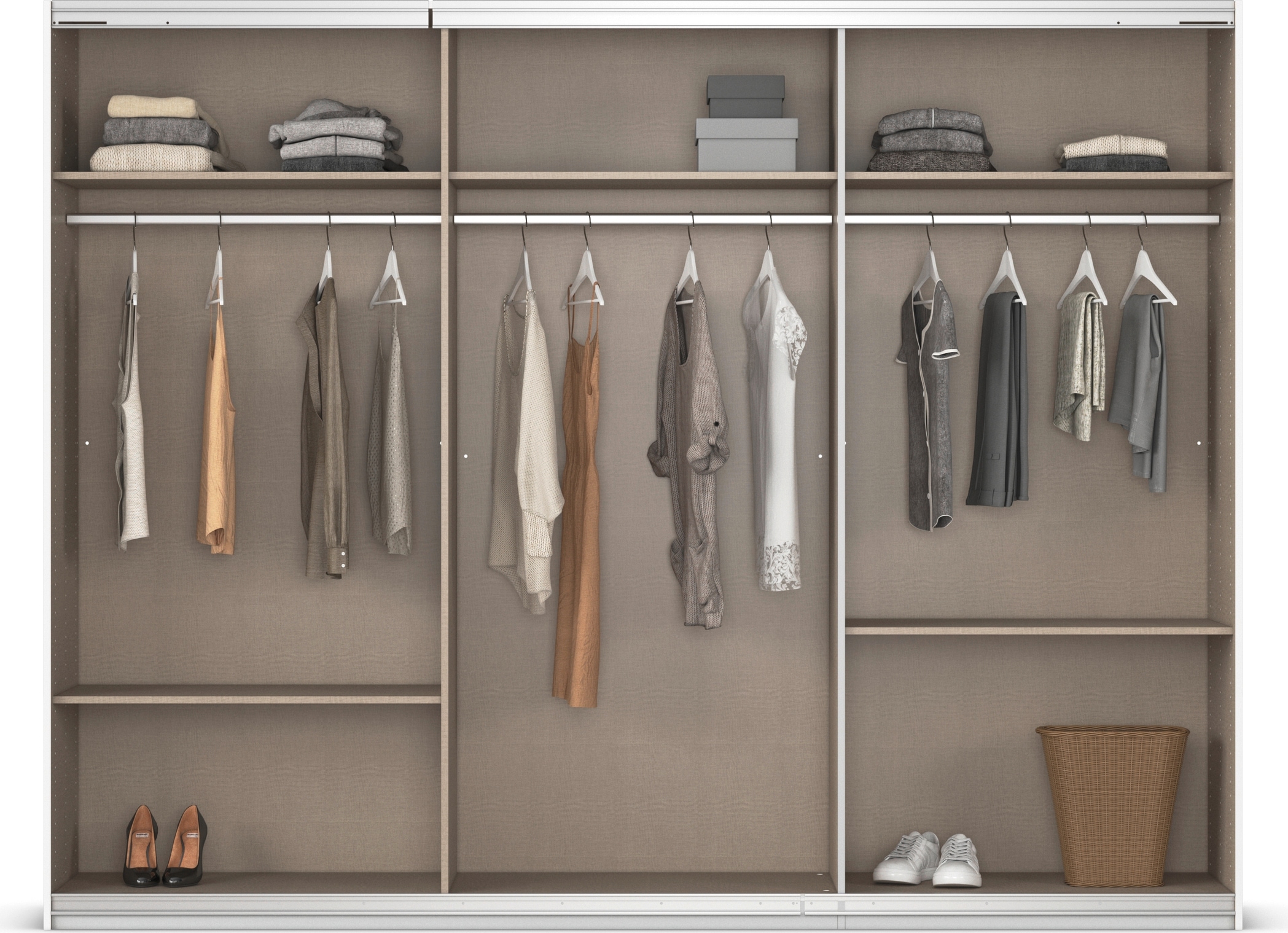 rauch Schwebetürenschrank »Kleiderschrank Schrank Garderobe AGORDO«, Top Innenausstattung, in 4 Breiten und 2 Höhen MADE IN GERMANY