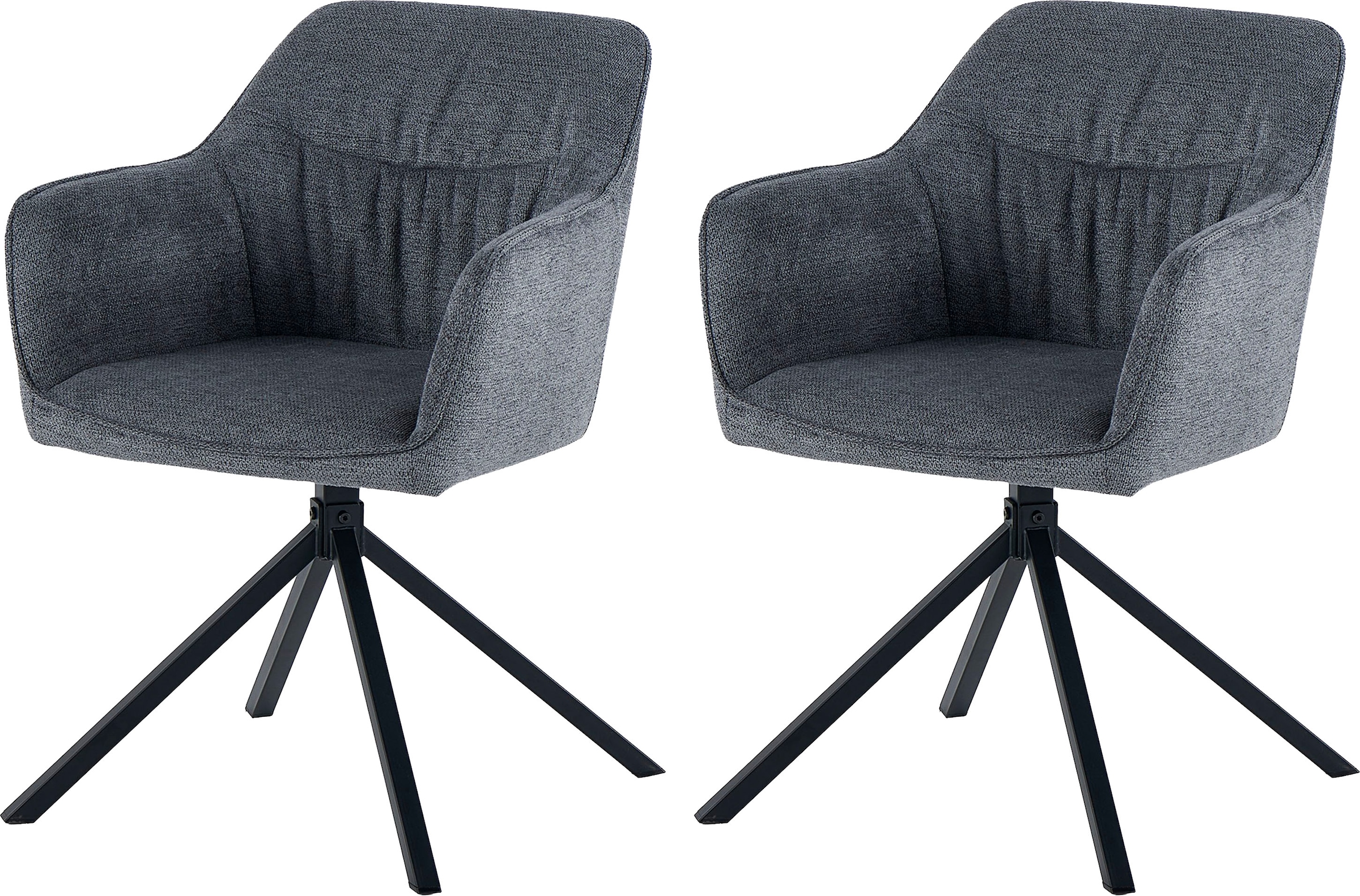 OTTO home Esszimmerstuhl »Turin« (Set) 2 Stk.moderner Stuhl, 360 Grad drehbar, mit hochwertigem Strukturstoff