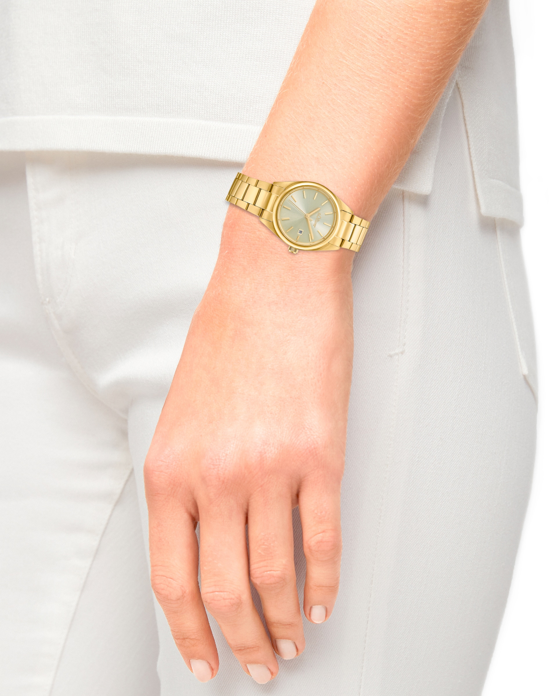 s.Oliver Quarzuhr, Armbanduhr, Damenuhr, Datum, analog, Edelstahlarmband