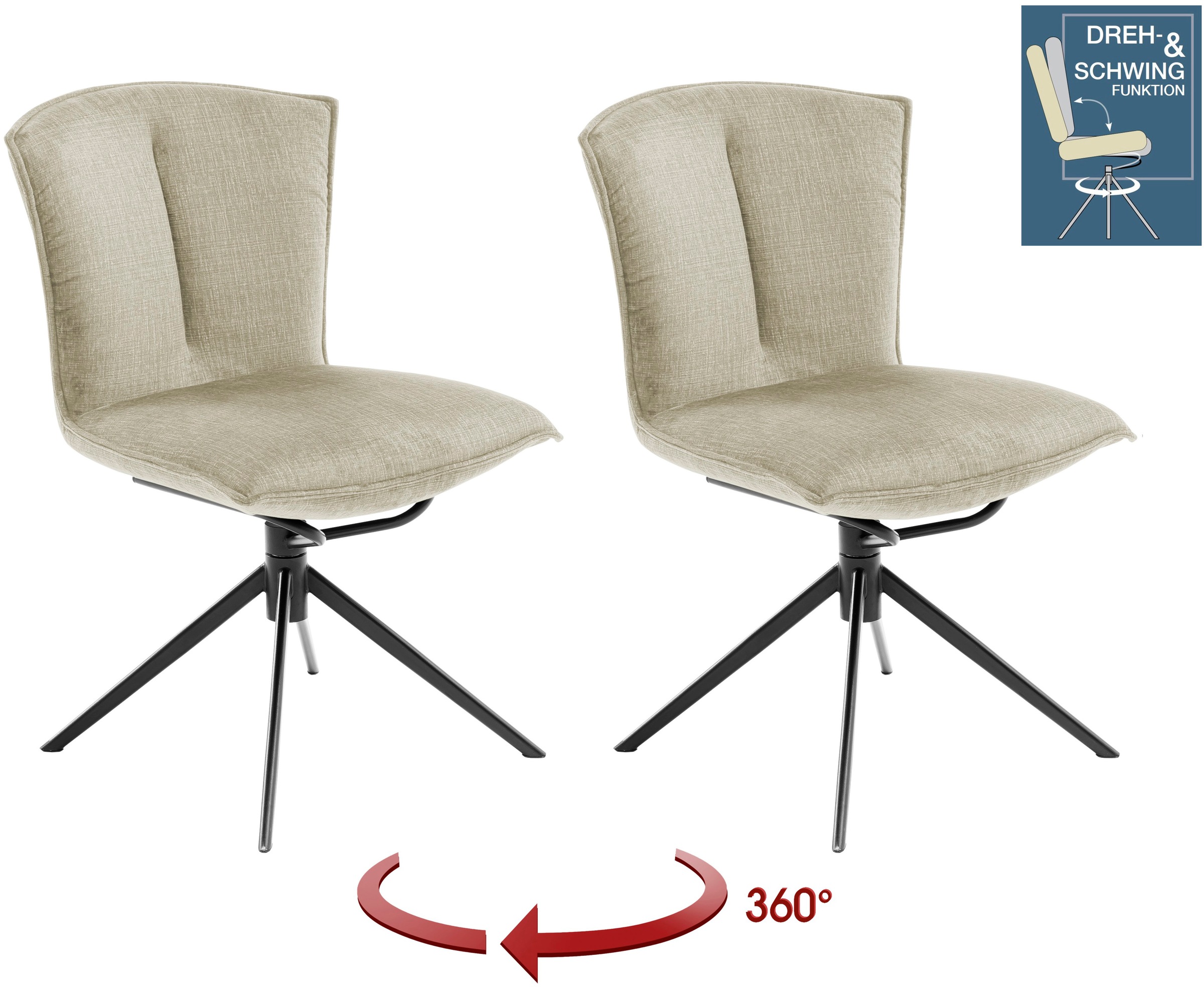 MCA furniture 4-Fußstuhl »NALON Esszimmerstuhl (2er Set) - Stuhl«, (Set), 2 günstig online kaufen