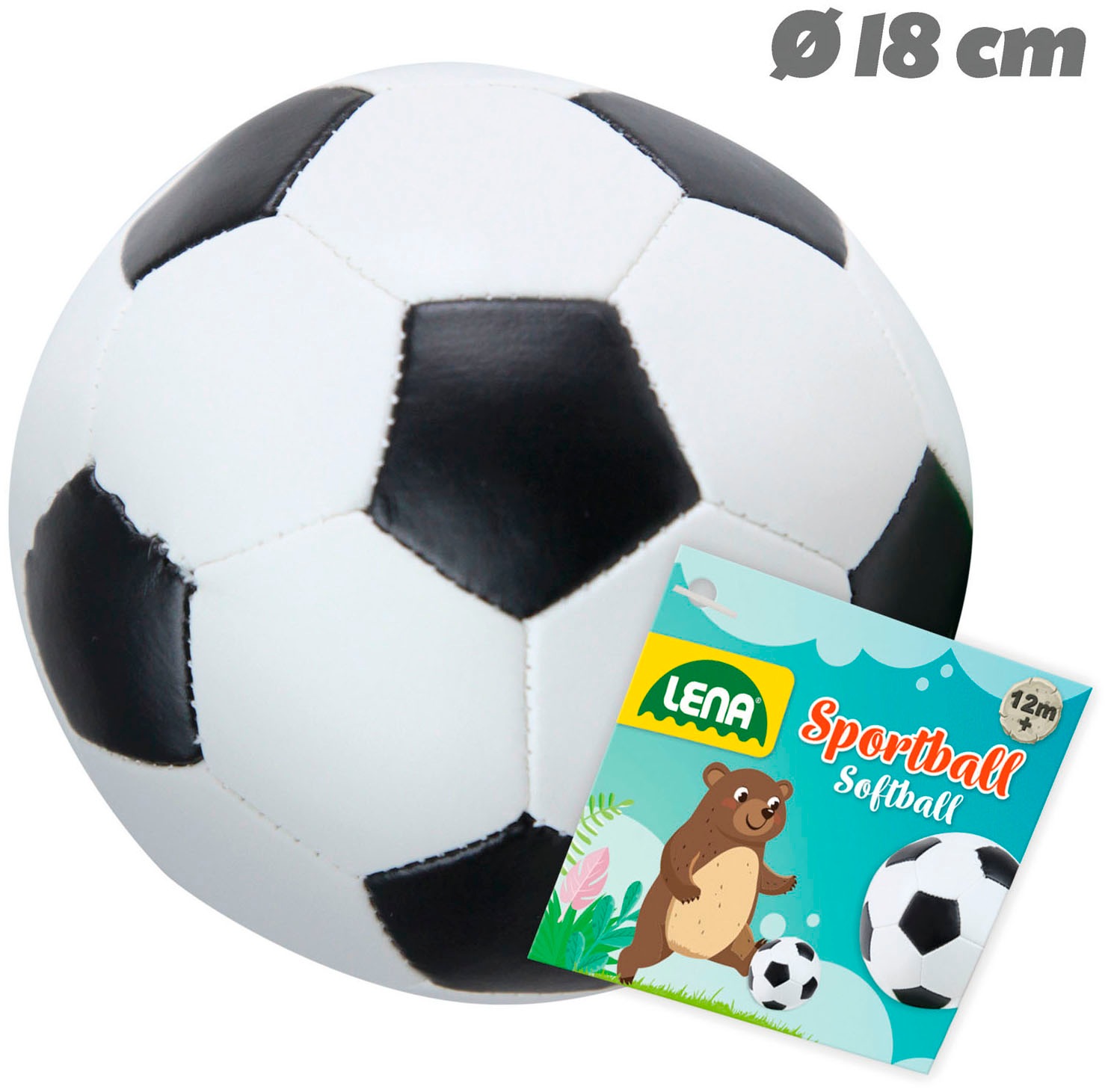 Lena® Softball »Soft-Fußball 18 cm, schwarz/weiß« Made in Europe