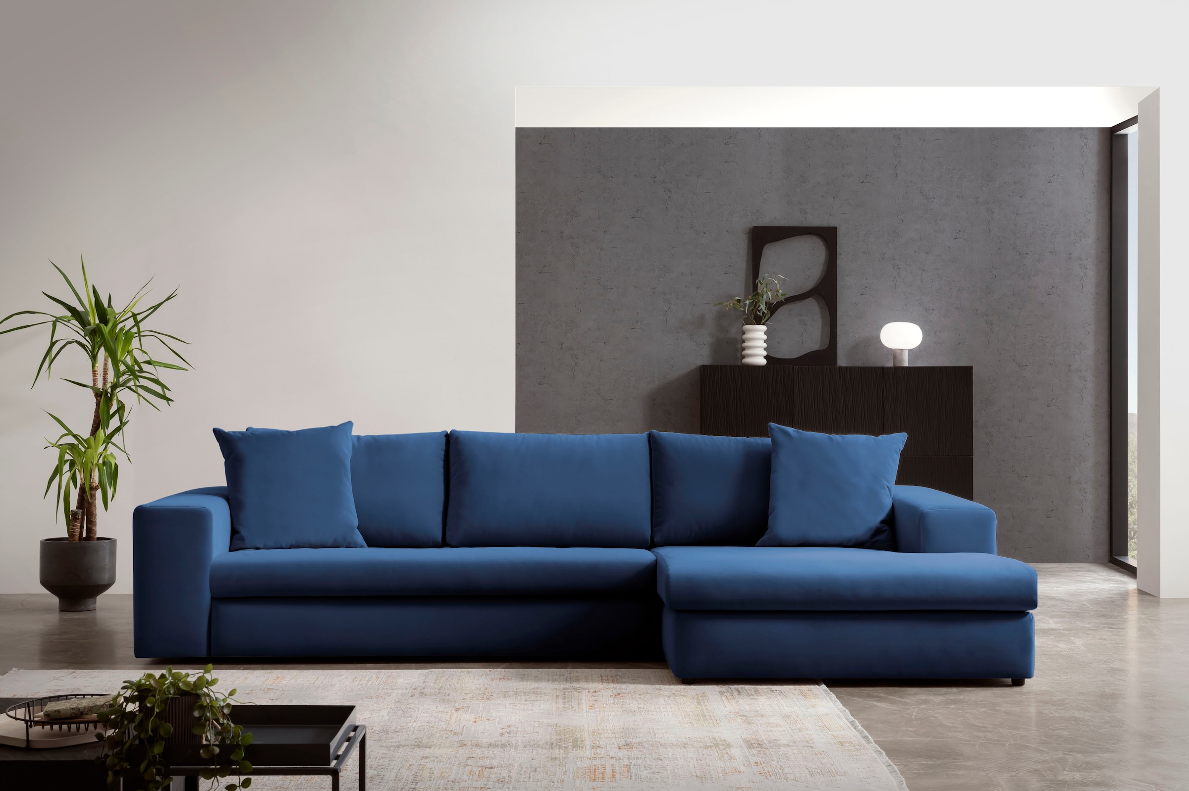 Home affaire Ecksofa »SLEETLAND XXL in Samtvelours oder Vintage-Leder-Optik günstig online kaufen