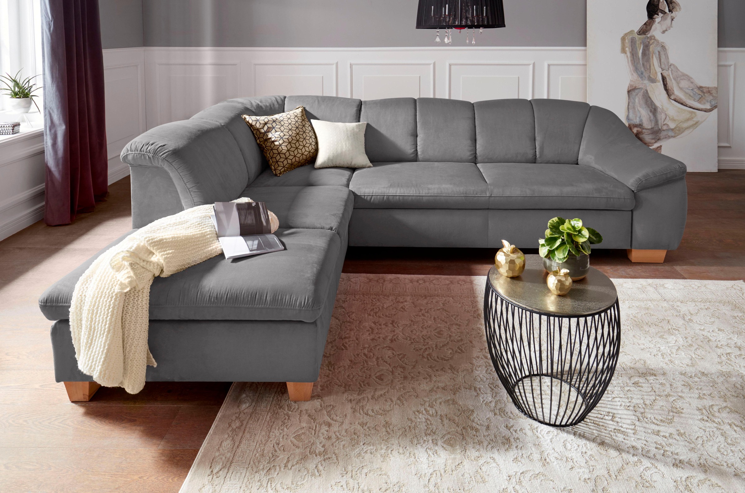 sit&more Ecksofa »Santo L-Form« mit Federkern, wahlweise mit Bettfunktion u günstig online kaufen