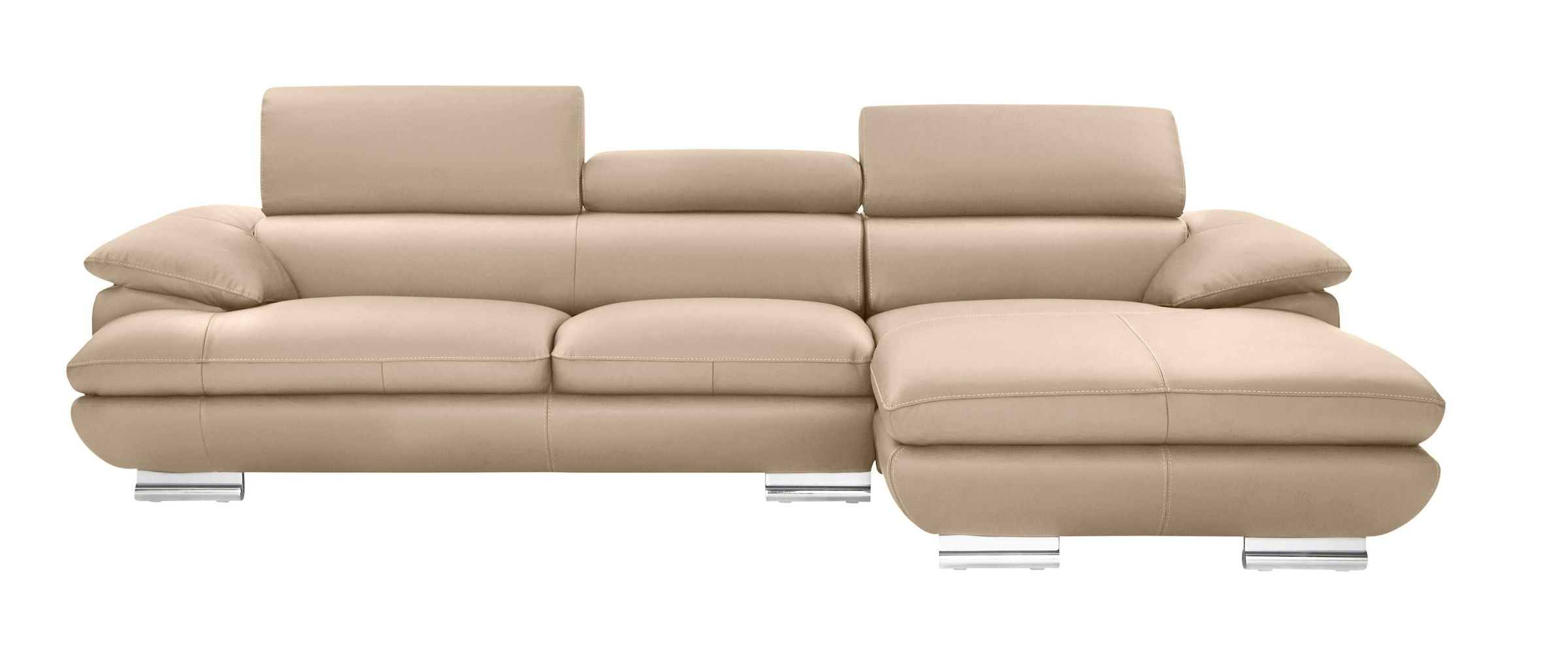 CALIA ITALIA Ecksofa »Magic, ein italienisches Sofa zum Träumen, erstklassiger Sitzkomfort«, mit verstellbaren Kopfteilen, in 2 Lederqualitäten