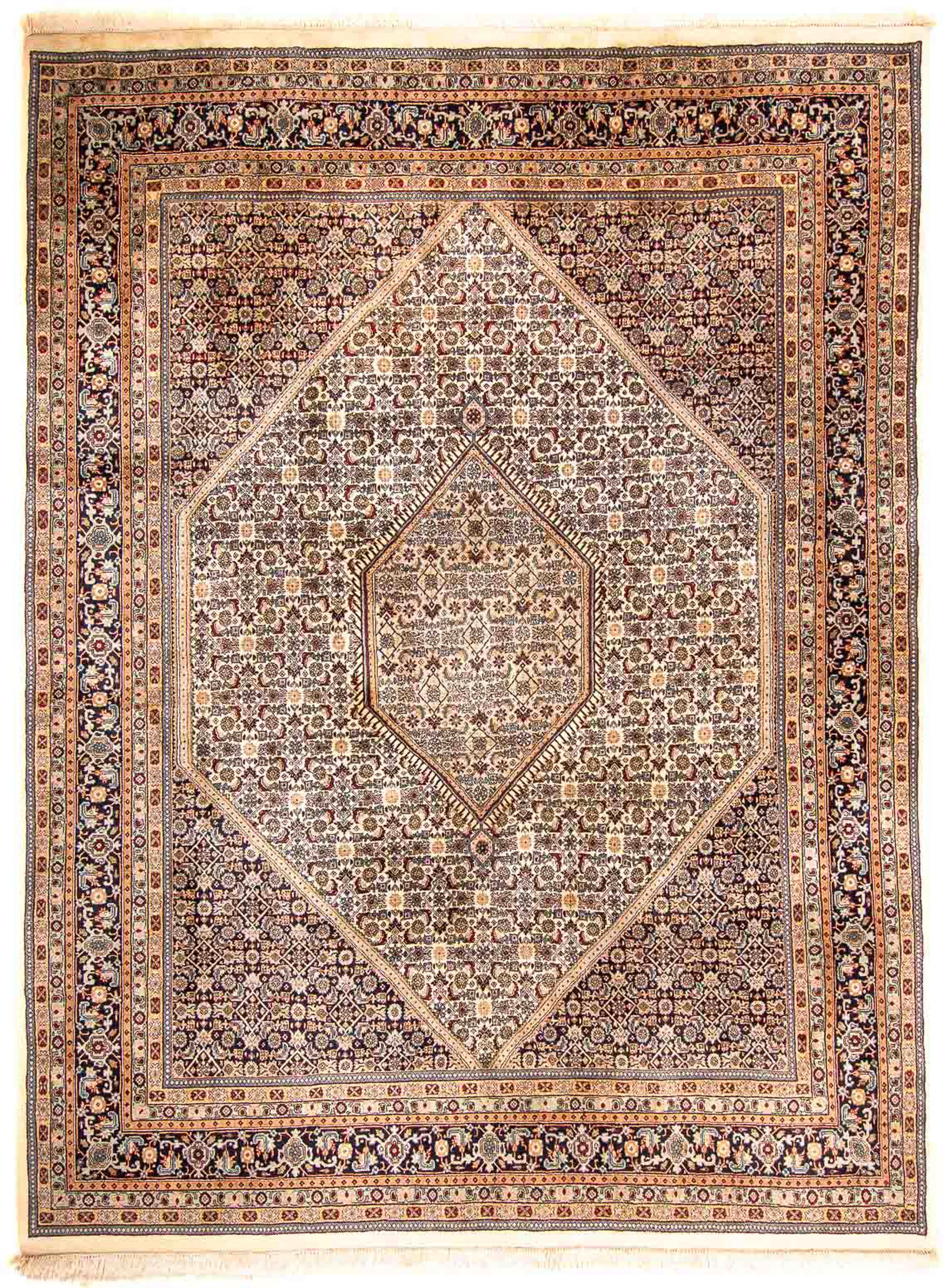morgenland Orientteppich »Bidjar - Indus - 300 x 200 cm - beige«, rechteckig, Wohnzimmer, Handgeknüpft, Einzelstück mit Zertifikat