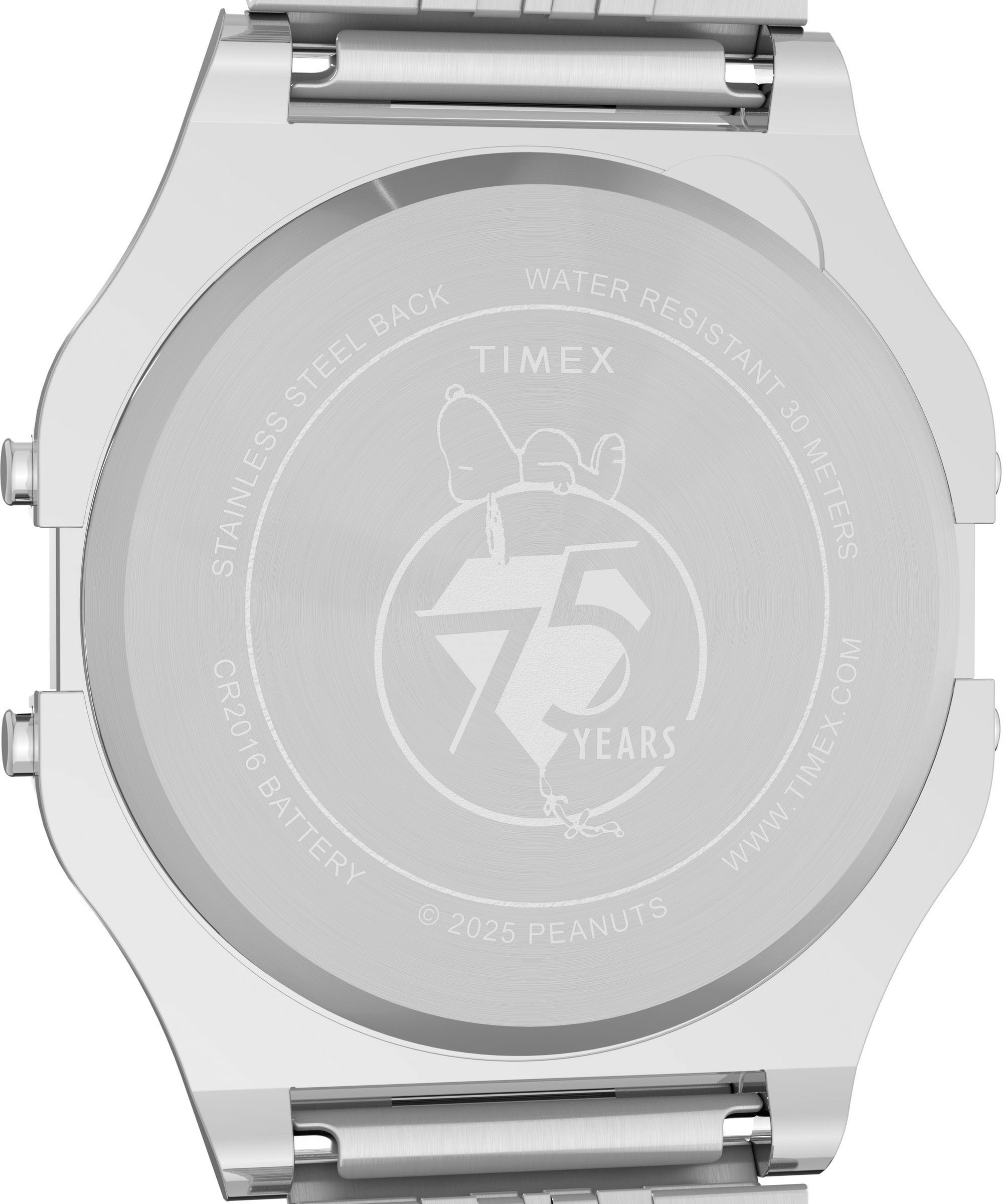 Timex Digitaluhr »PEANUTS TIMEX 80«, Quarzuhr, Armbanduhr, Damenuhr, Herrenuhr,Edelstahlarmband