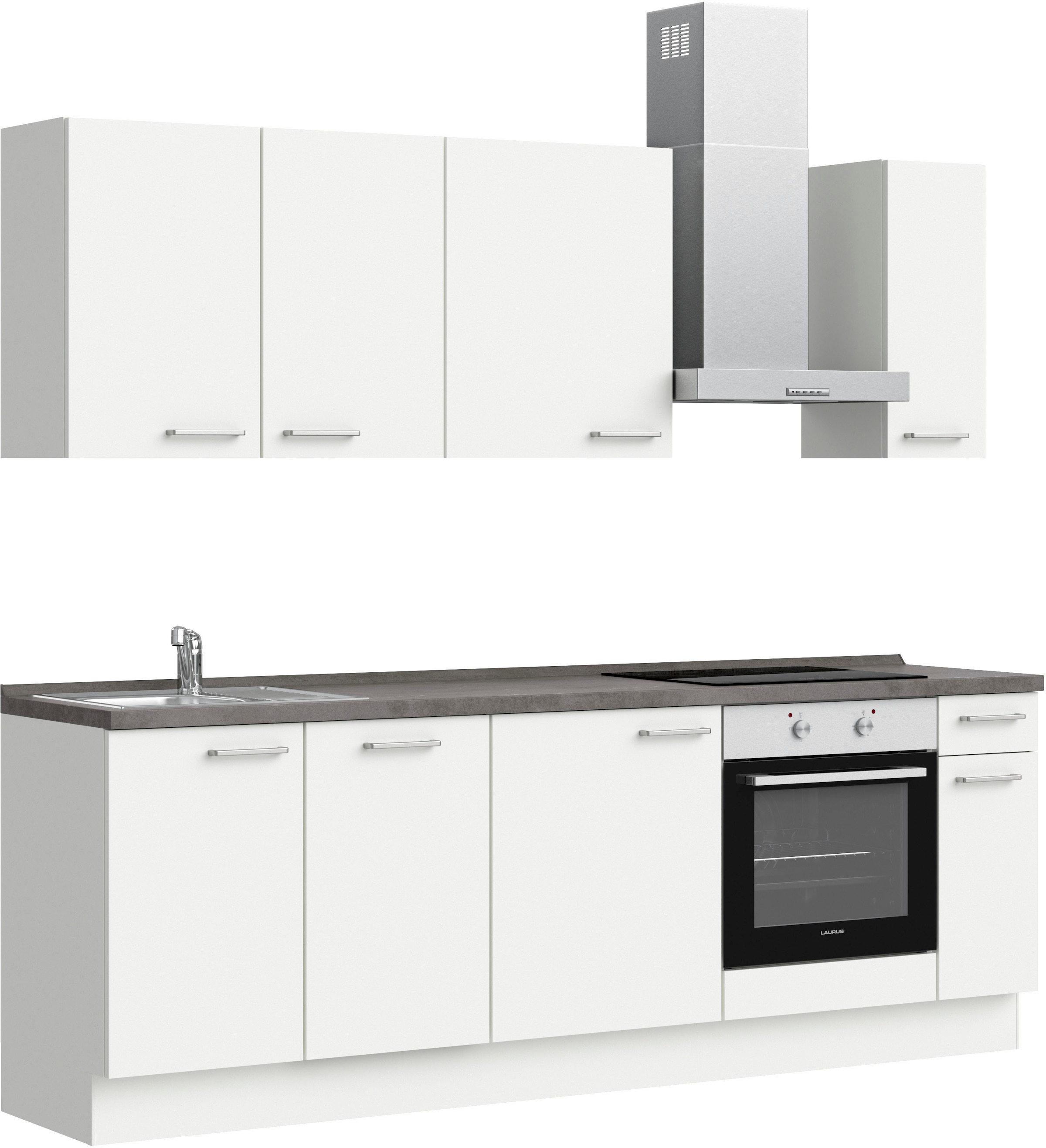 nobilia® Küchenzeile »"Touch I"« vormontiert, Ausrichtung wählbar, Breite 240 cm, wahlw. mit E-Geräten