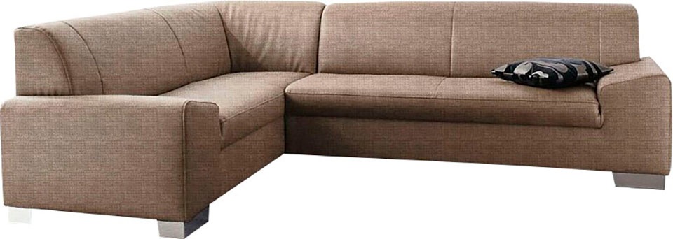 DOMO collection Ecksofa »Alisson, zeitlose Optik, flache Armlehnen, L-Form« günstig online kaufen