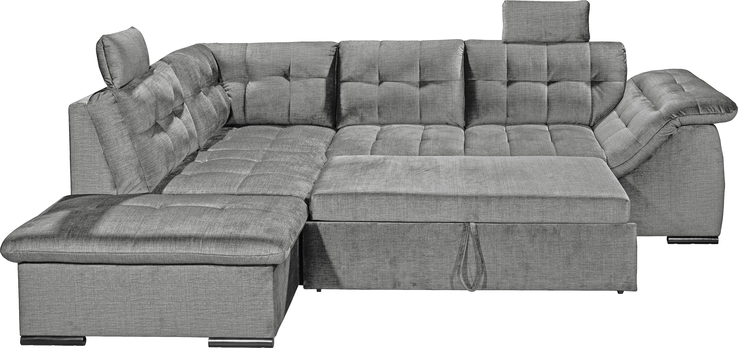 ED EXCITING DESIGN Ecksofa »Estrella L-Form« mit Bettfunktion, Bettkasten, Armteilverstellung & Kopfstützen