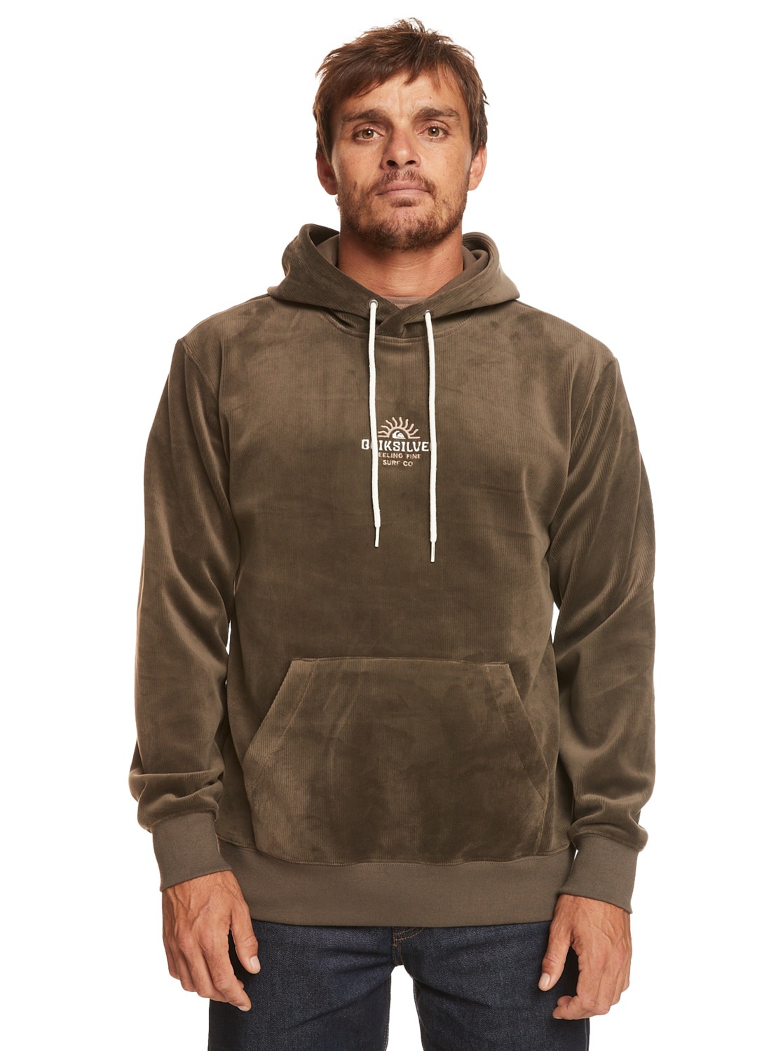 Kapuzensweatshirt „Cord“, Gr. S, Major Brown