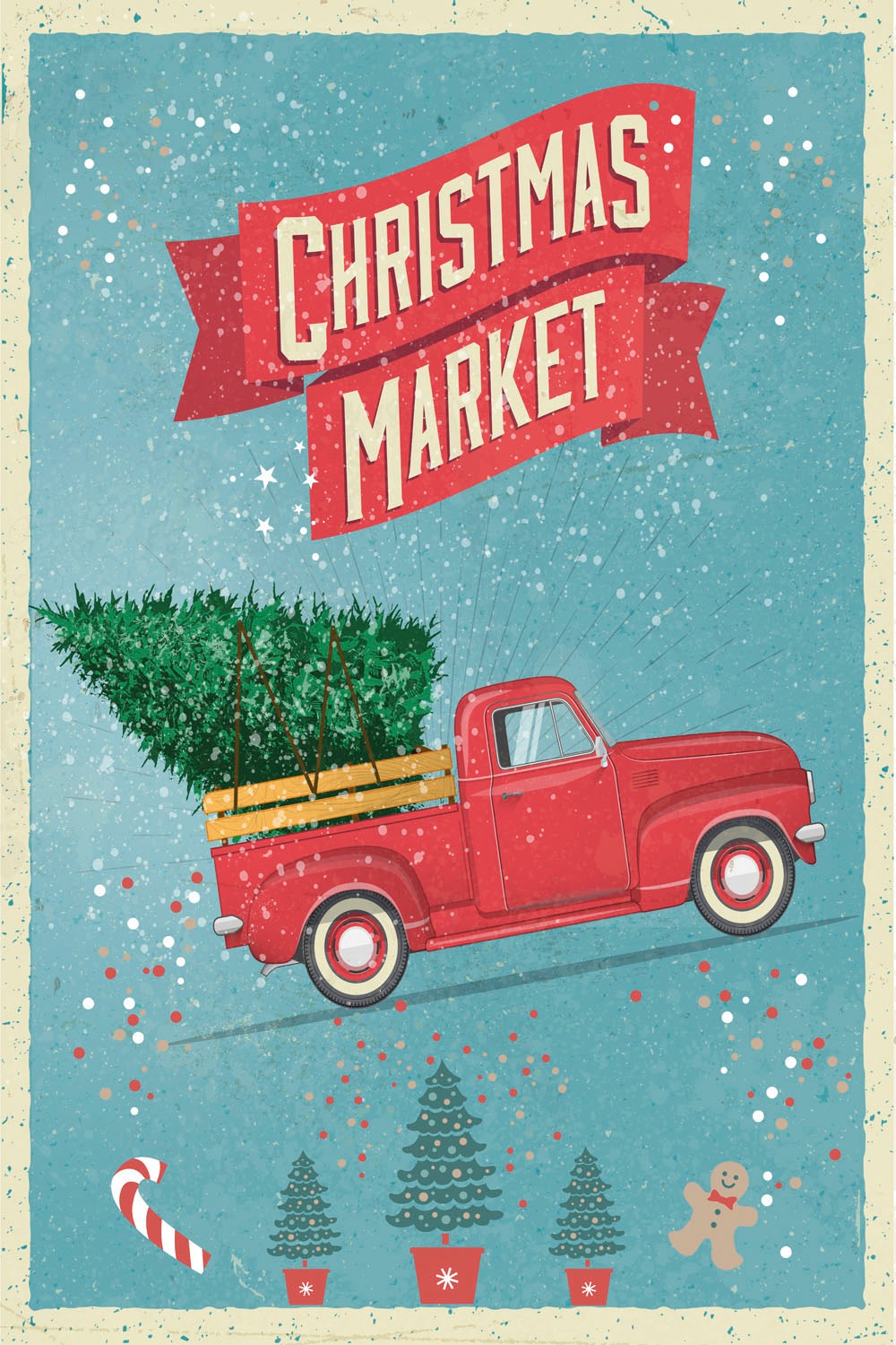 queence Metallbild »Christmas Market« Schriftzug   Schriftzüge   Weihnachte günstig online kaufen