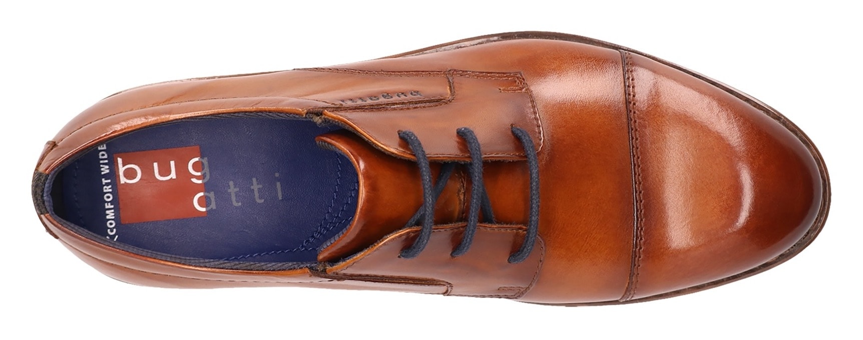 bugatti Schnürschuh, Blockabsatz, Abendschuh, Festtagsschuh, Businessschuh, Logoprägung