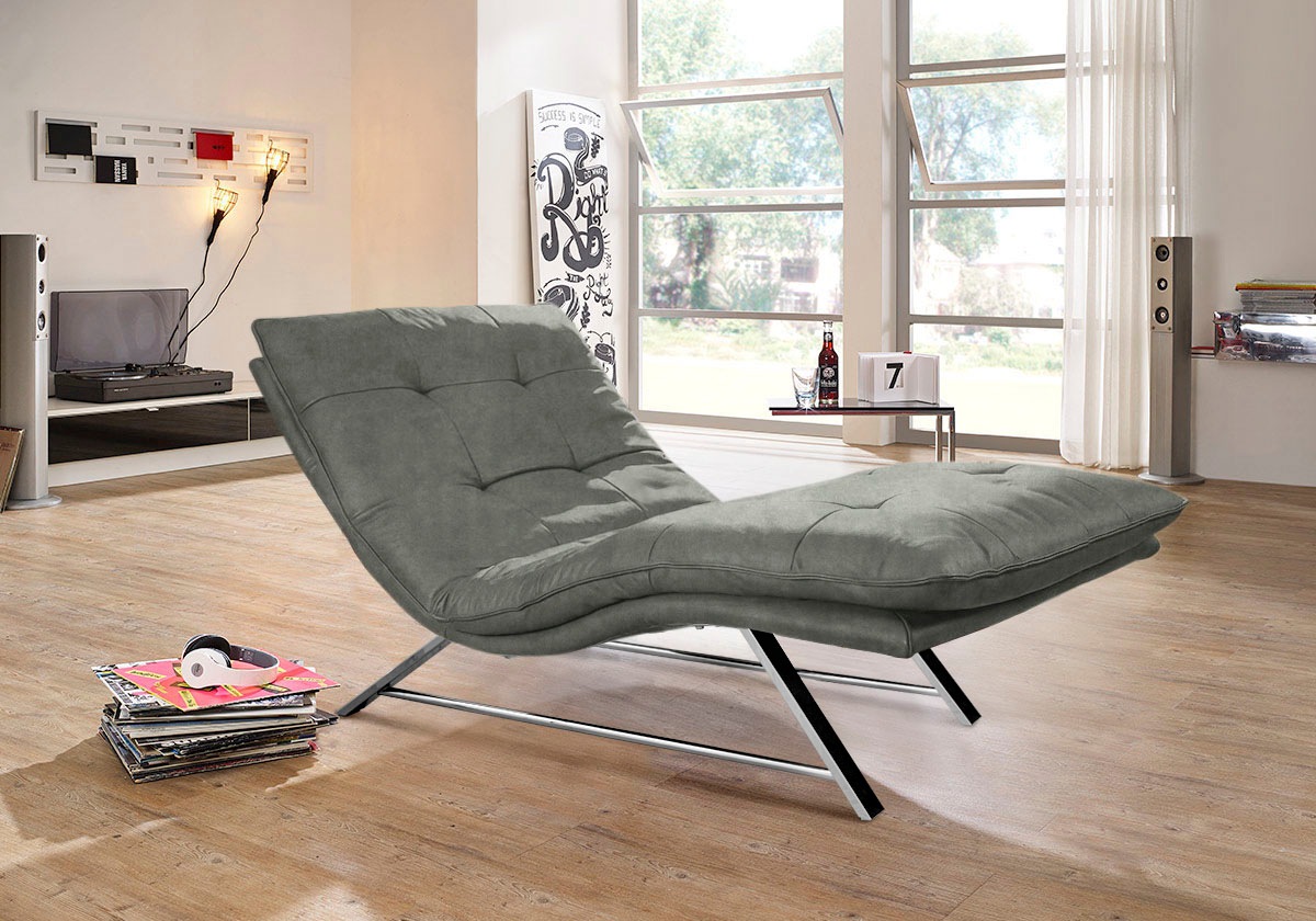 W.SCHILLIG Relaxliege »daily dreams«, in Waffelkissen-Optik, wahlweise mit Motor, Kufengestell, in 2 Breiten